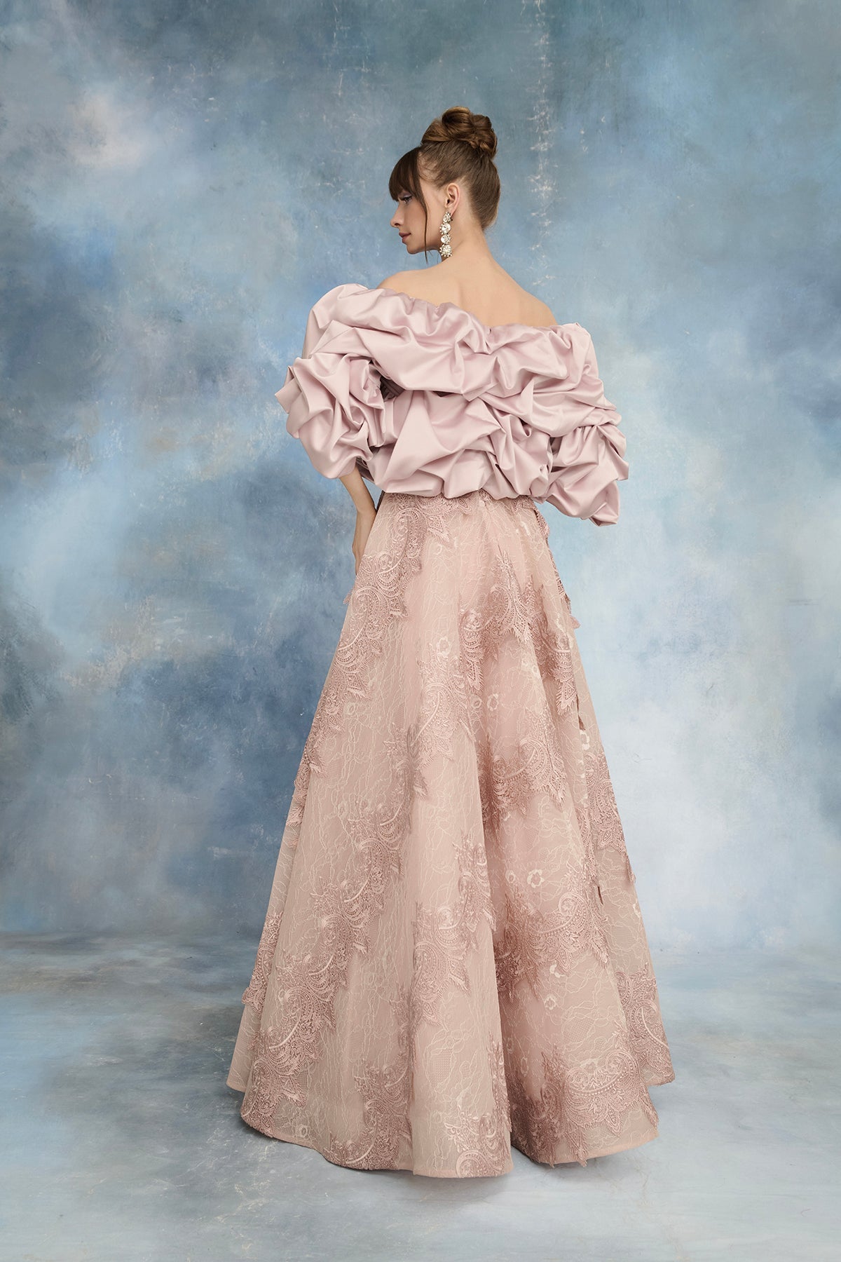 Nour Fathallah N0735 - Convertible Blush Gown with Removable Bolero
