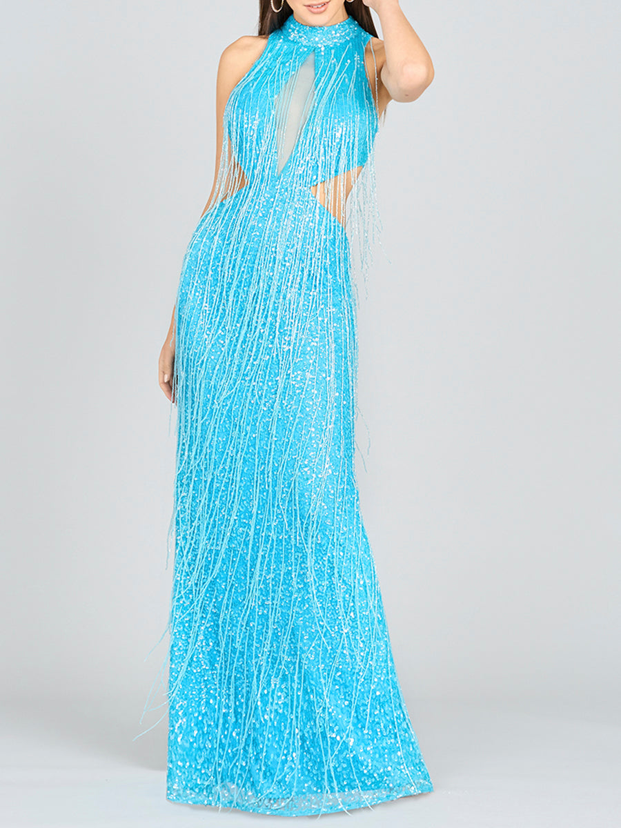 Carrie Fringe Beaded Dress - OUTLET 9973