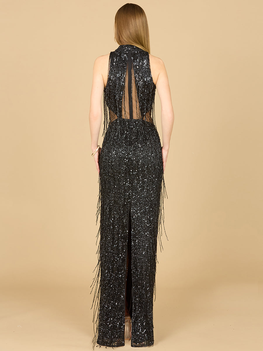 Carrie Fringe Beaded Dress - OUTLET 9973