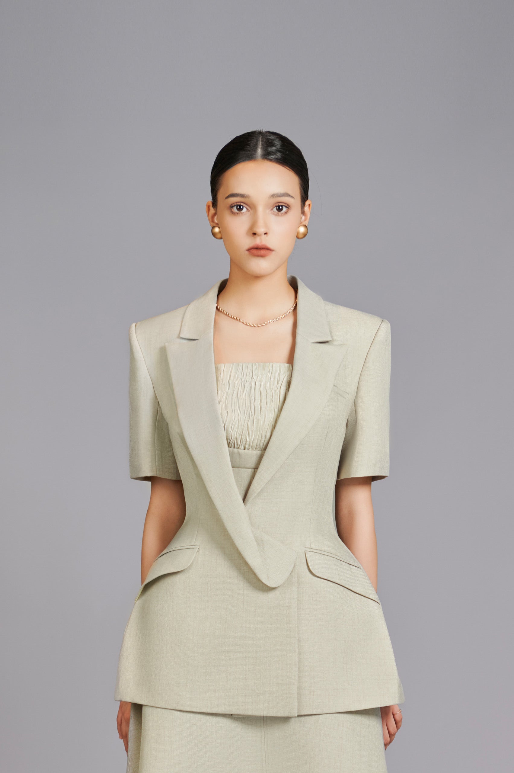 Cicely Asymmetrical Lapel Blazer