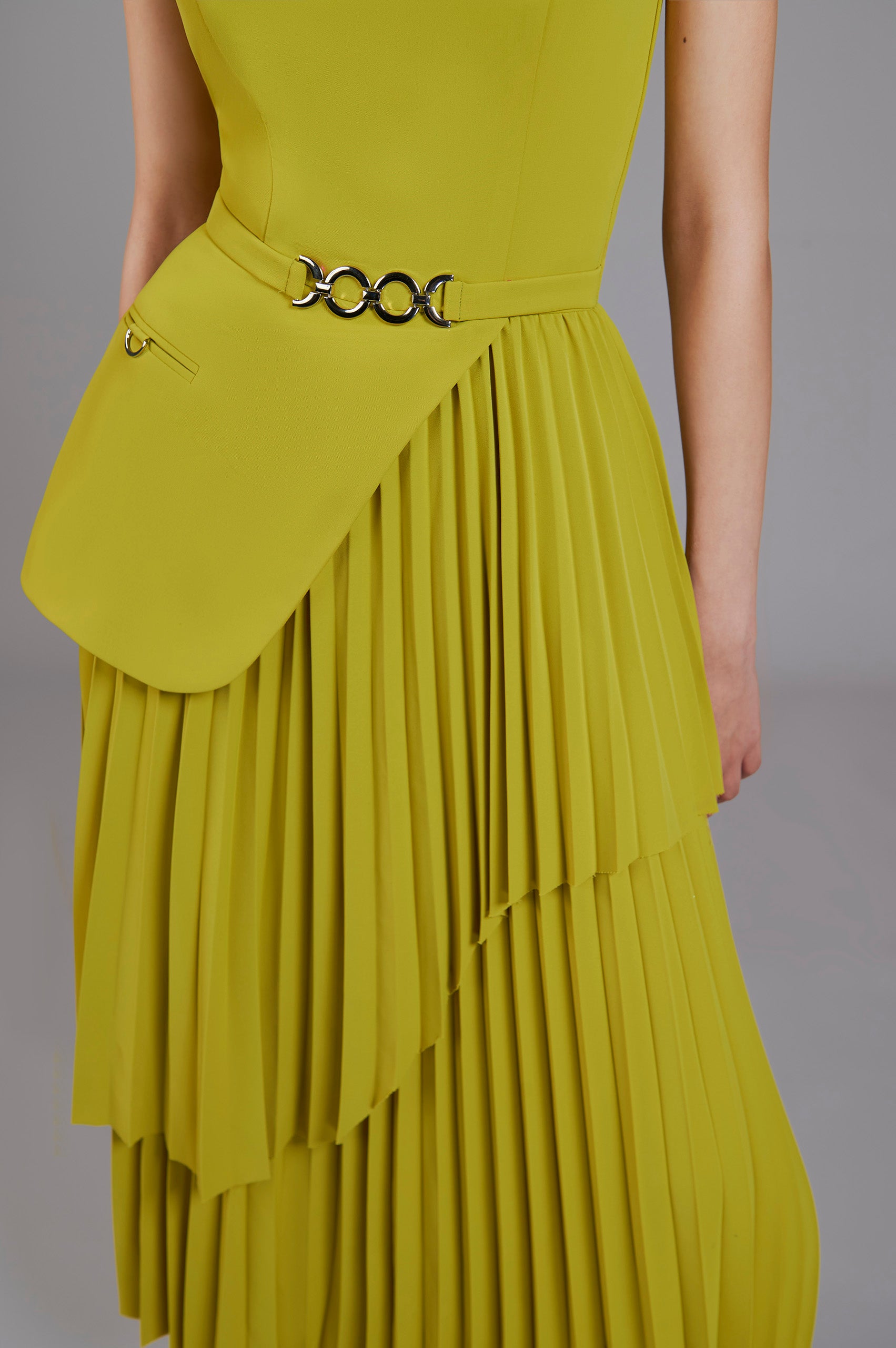 Willow Peplum Pleated Dress