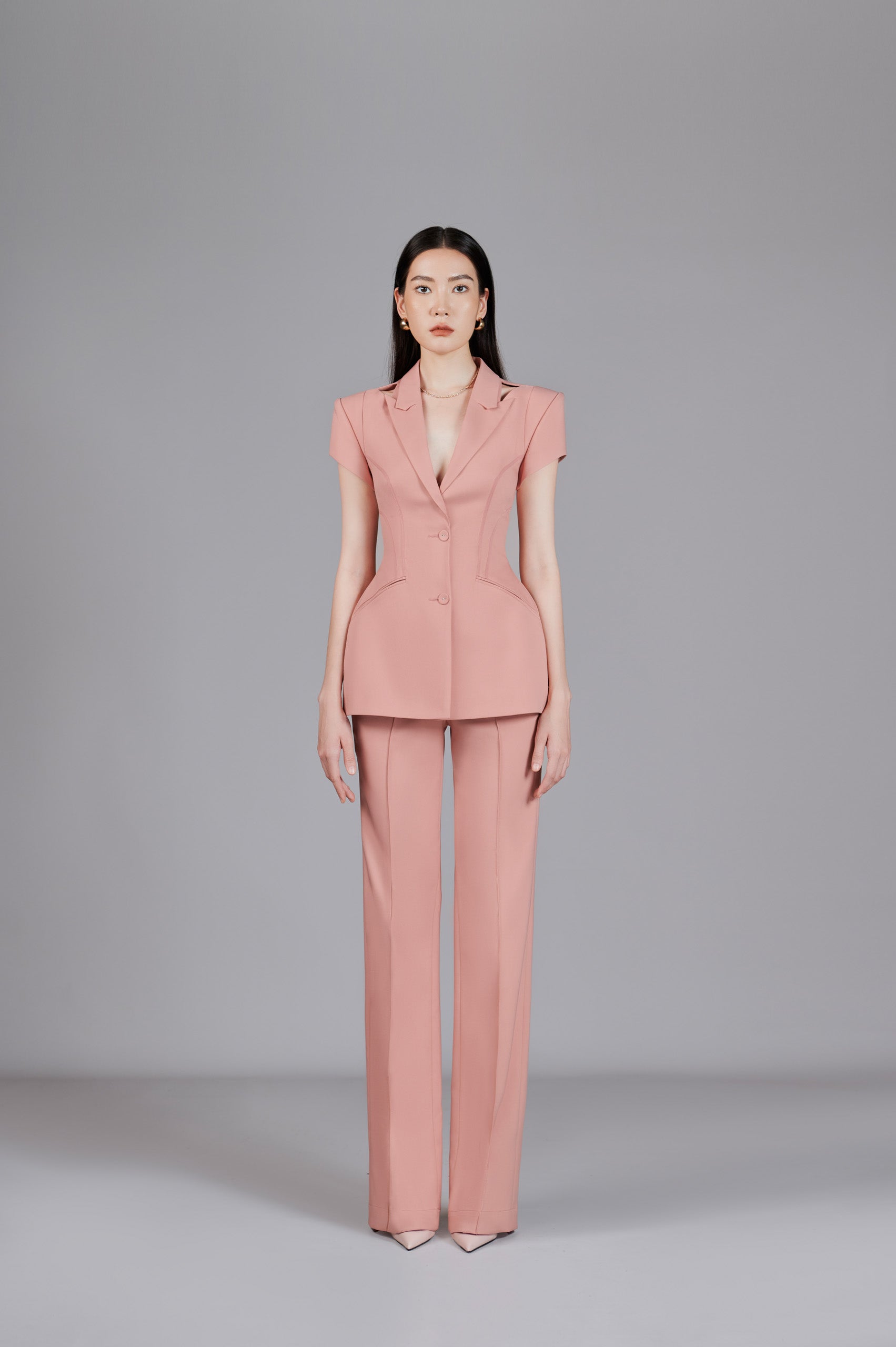 Yves Salmon Wide Leg Pants