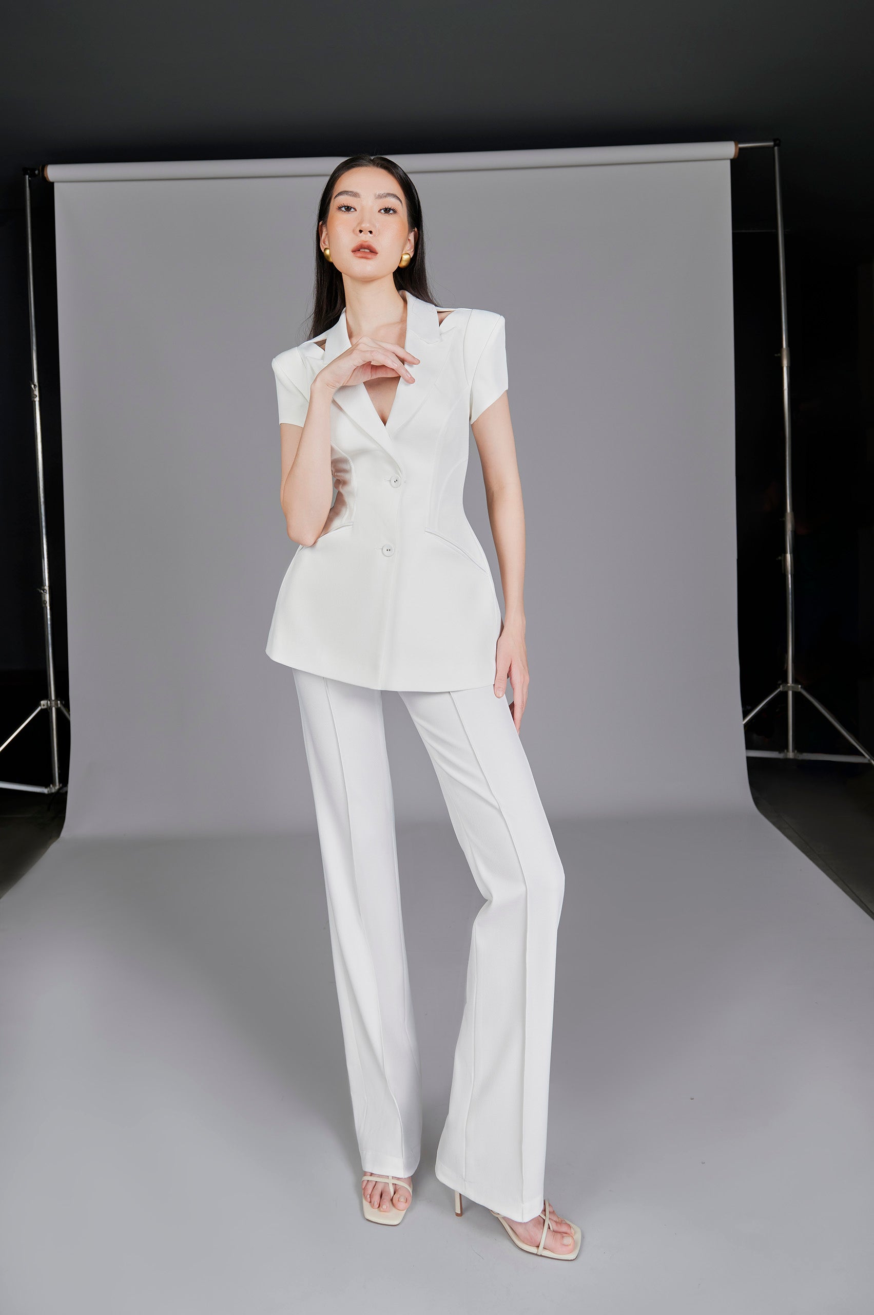 Chloe White Wide Leg Pants