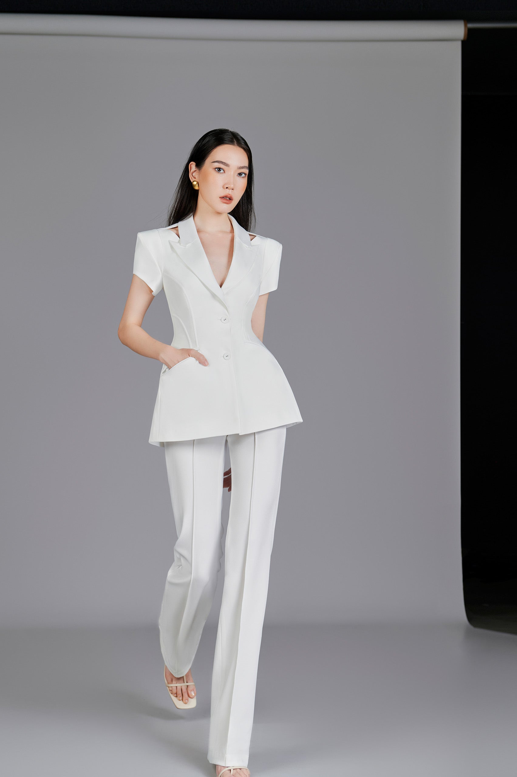 Chloe White Wide Leg Pants