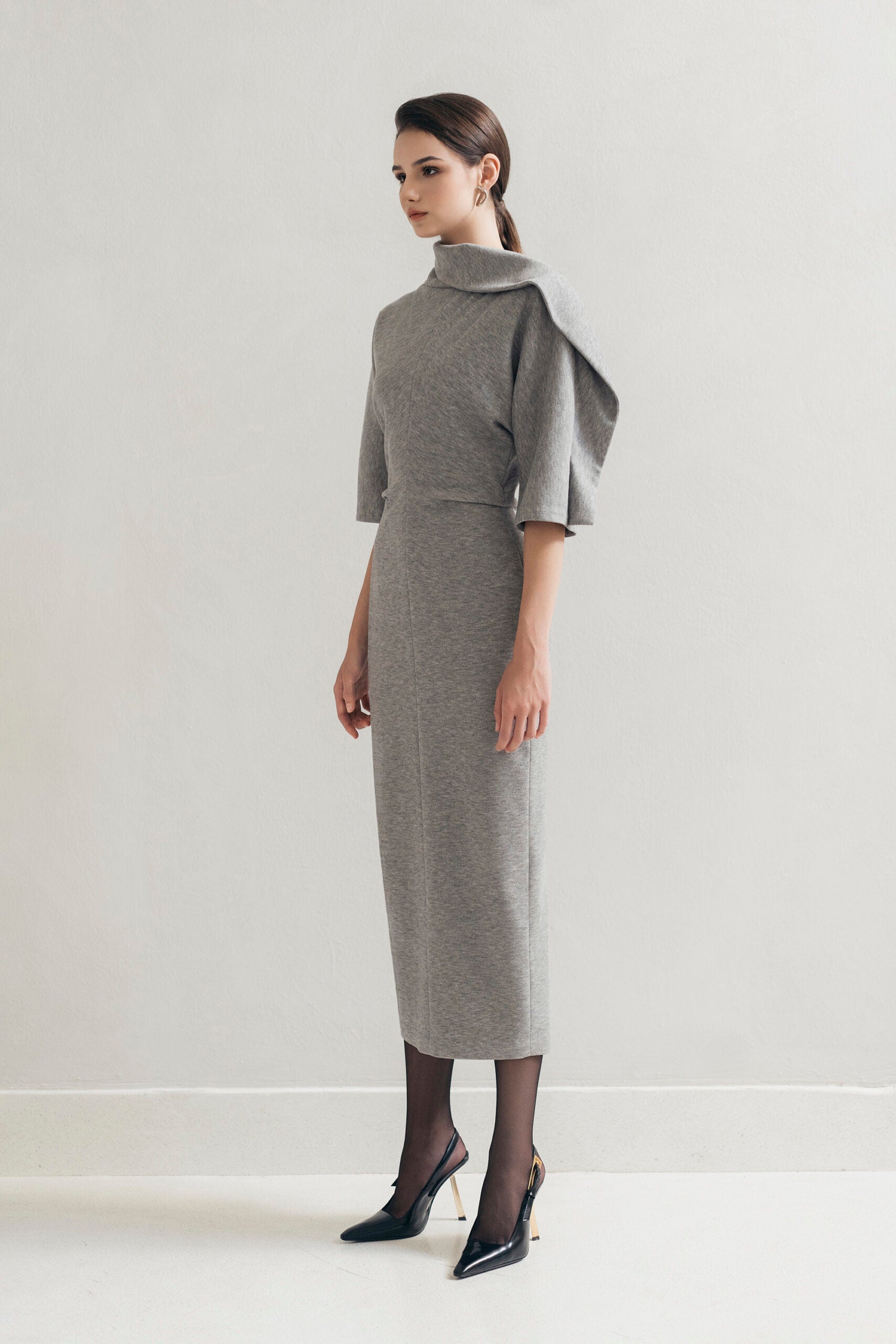 Grey Wrap Dress