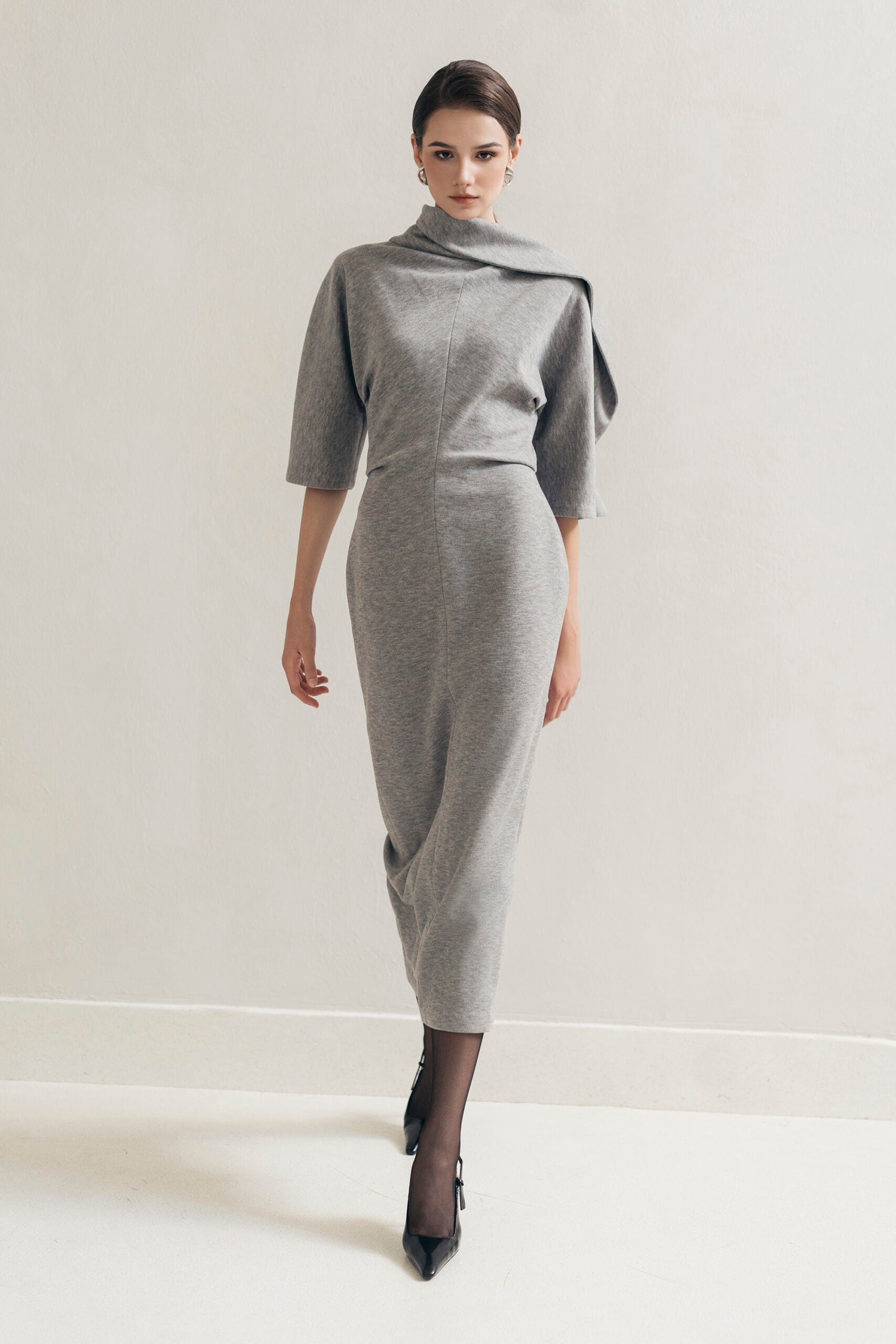 Grey Wrap Dress