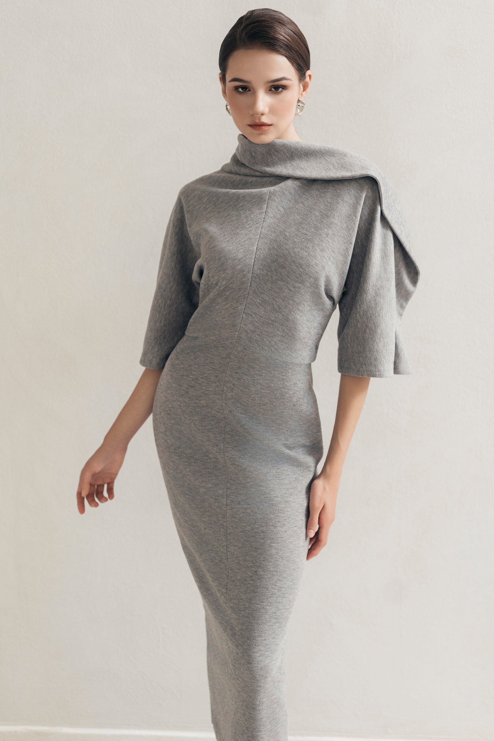 Grey Wrap Dress