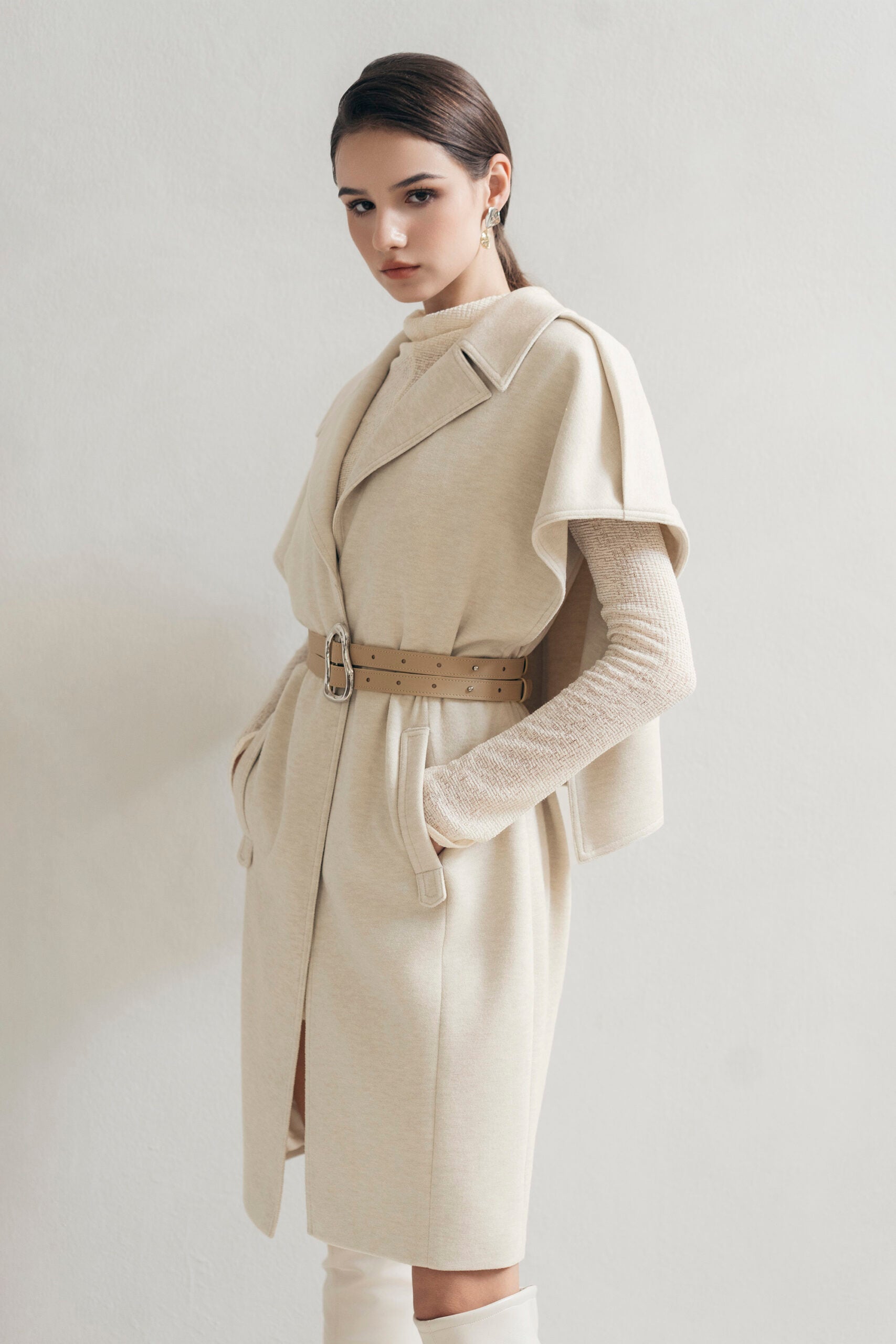 Beige Cocoon Coat