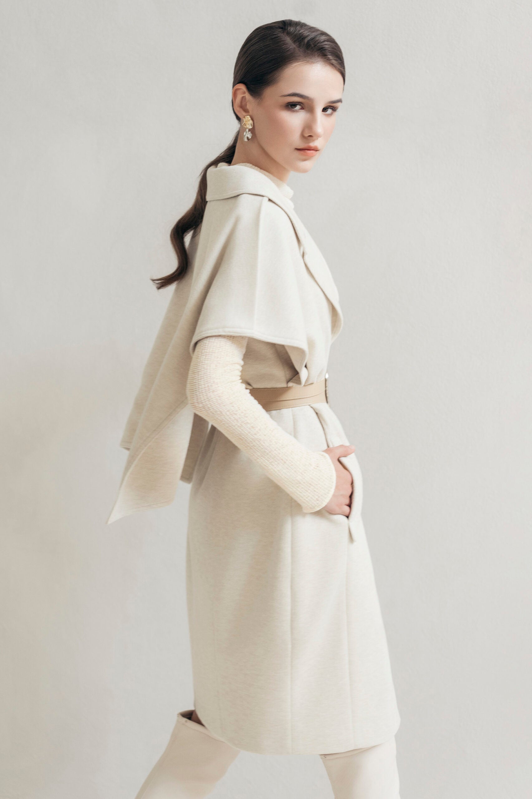 Beige Cocoon Coat
