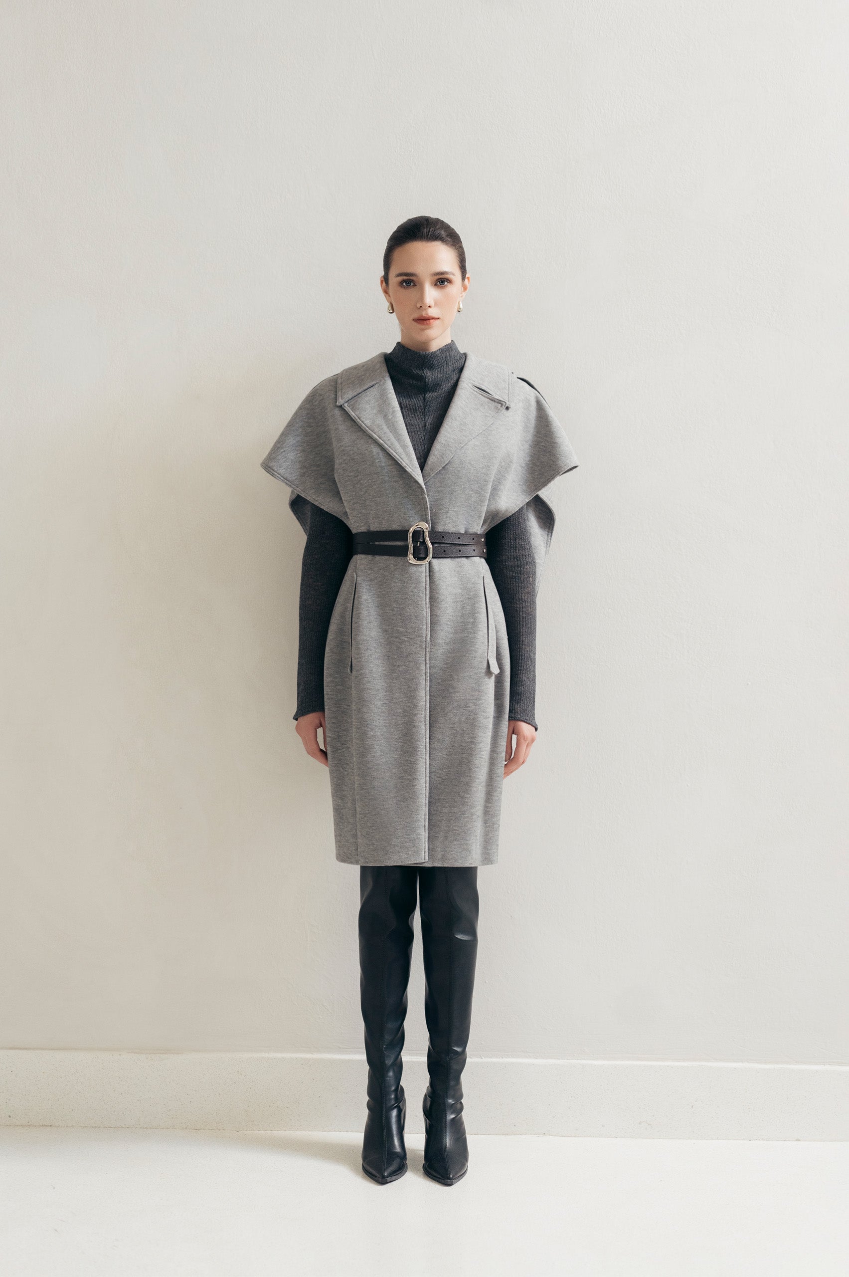 Grey Cocoon Coat