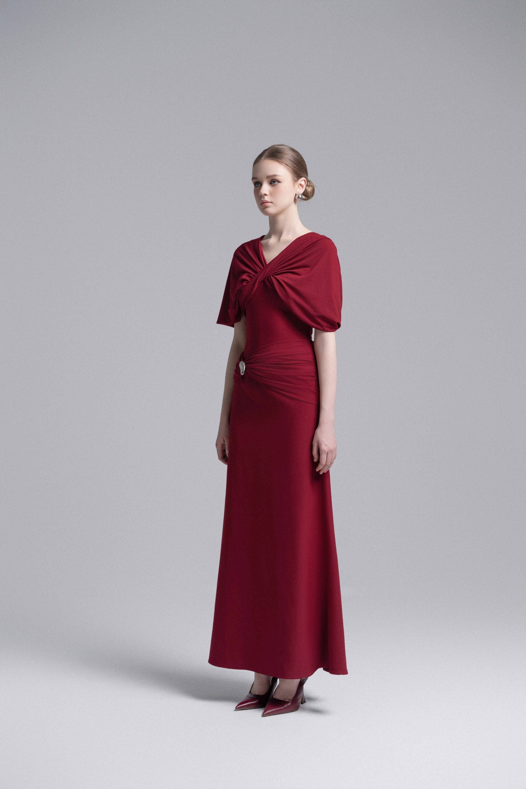 Twisted Bodice Metal Ring Dress