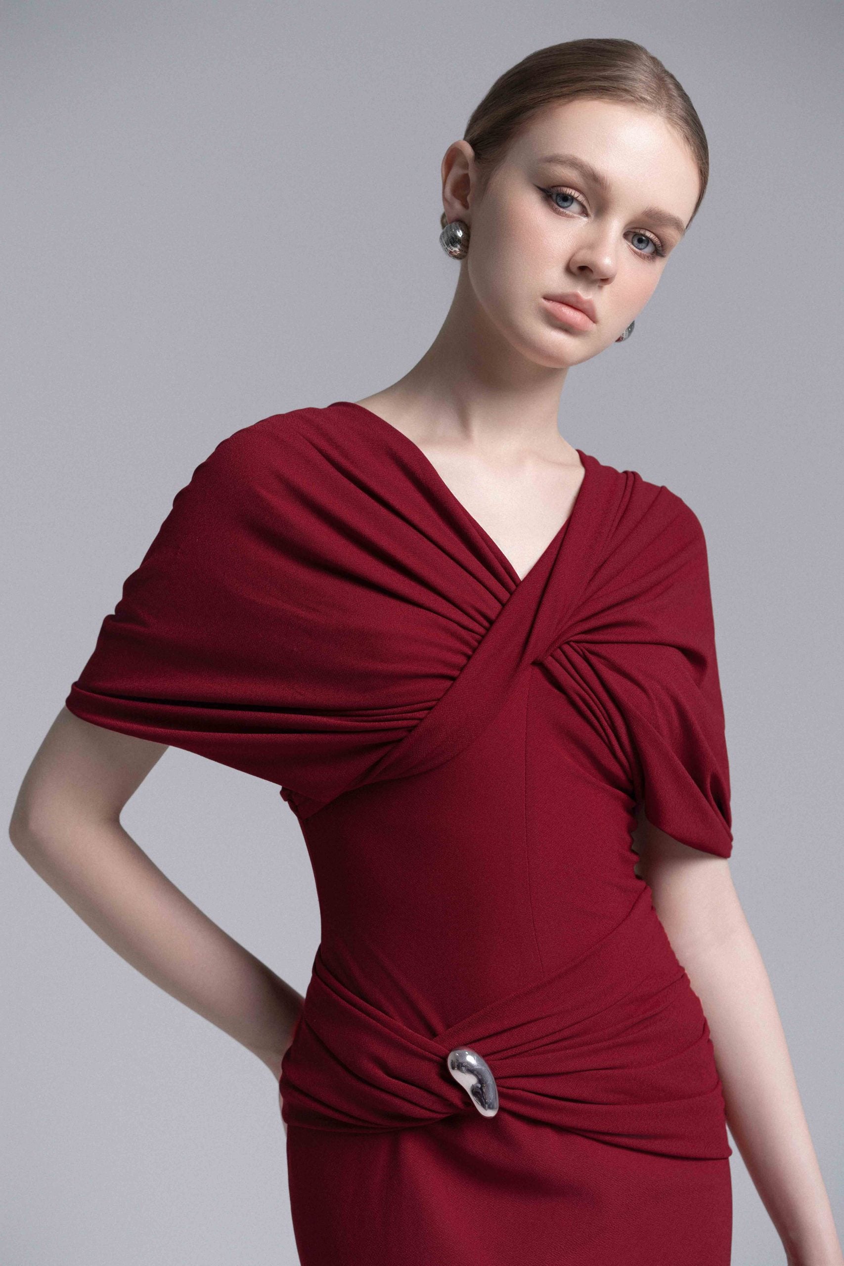 Twisted Bodice Metal Ring Dress