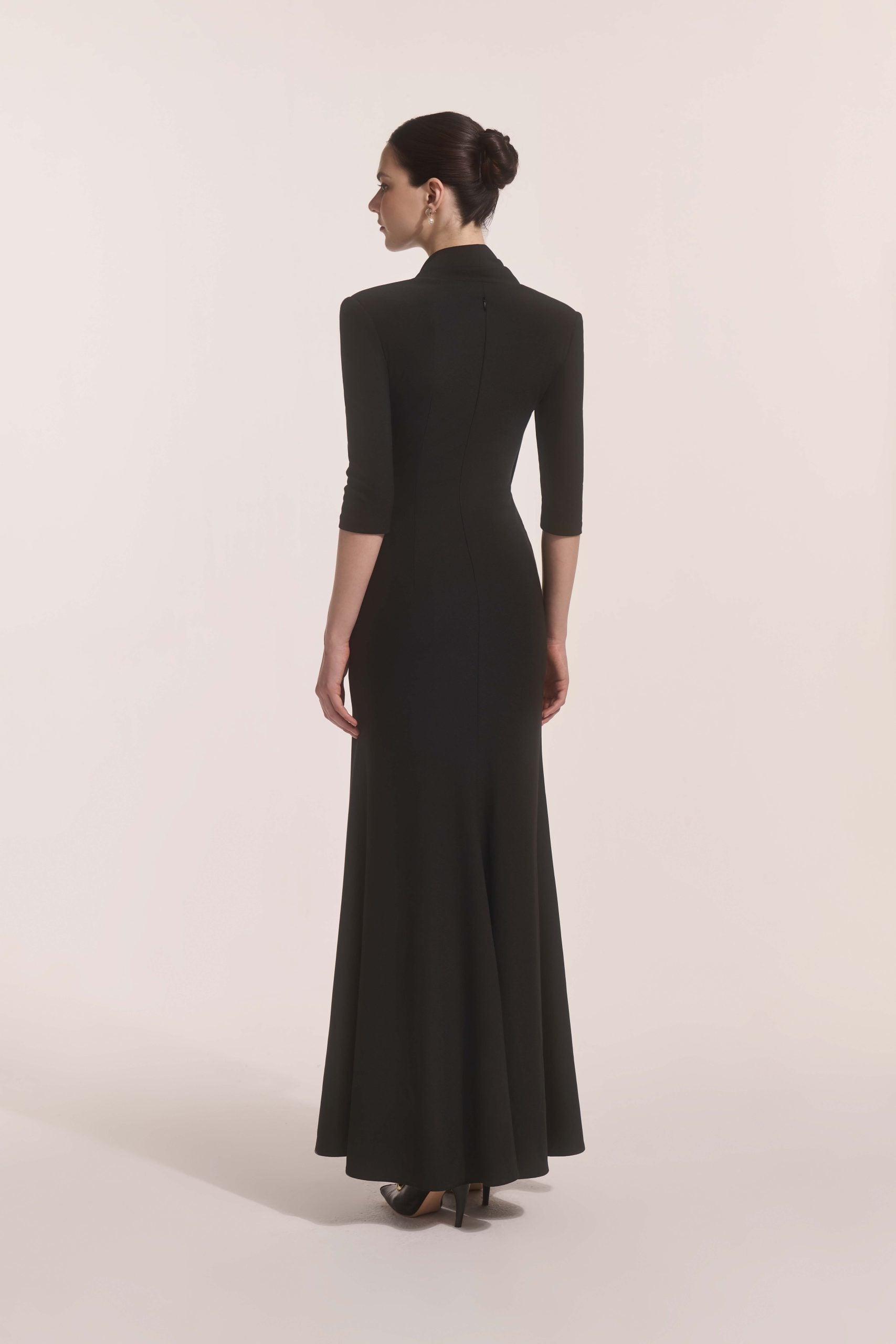 Astra Draped Midi in Black