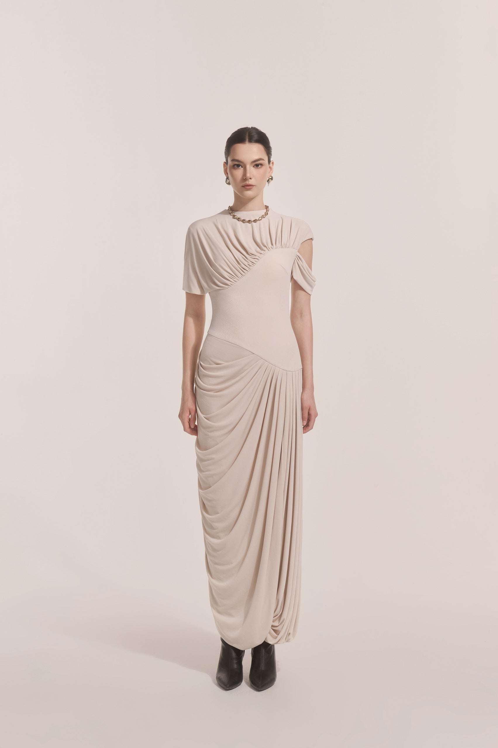 Eris Corset Dress in Coconut Cream