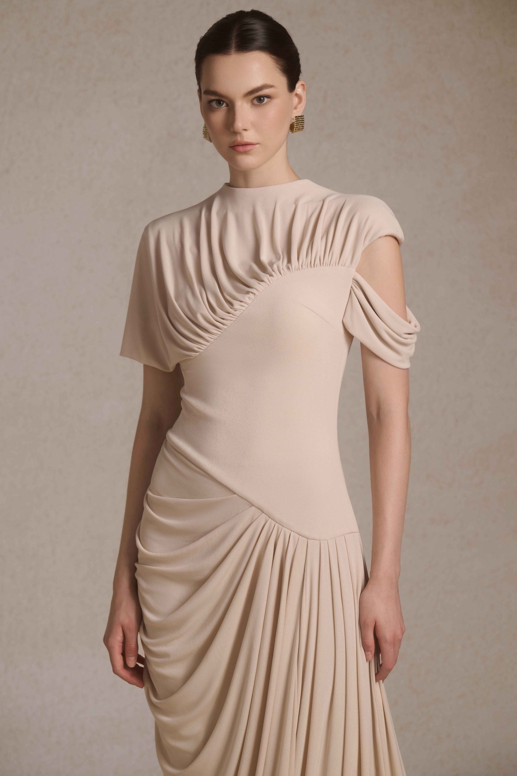 Eris Corset Dress in Coconut Cream