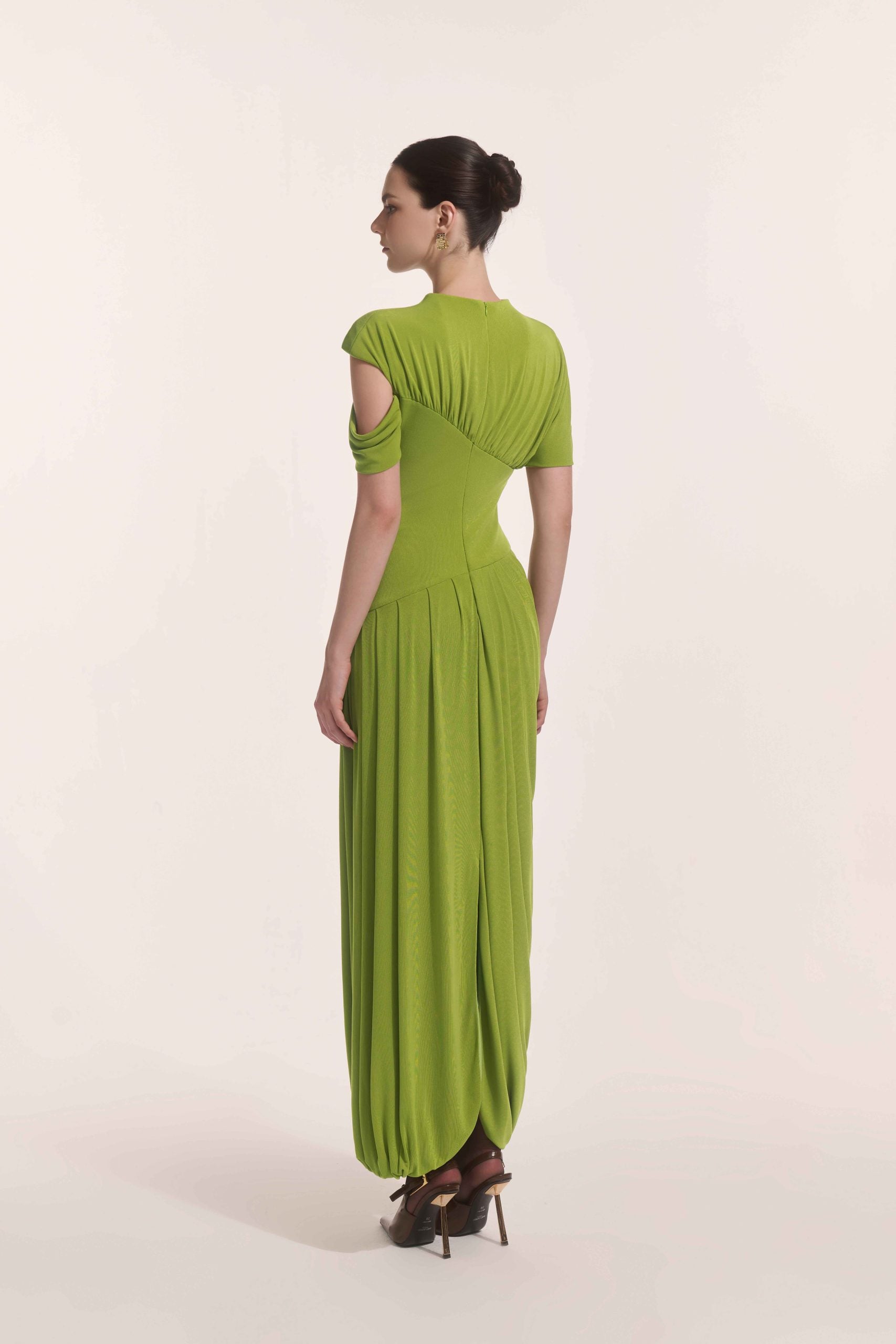 Eris Corset Dress in Leafed Lime