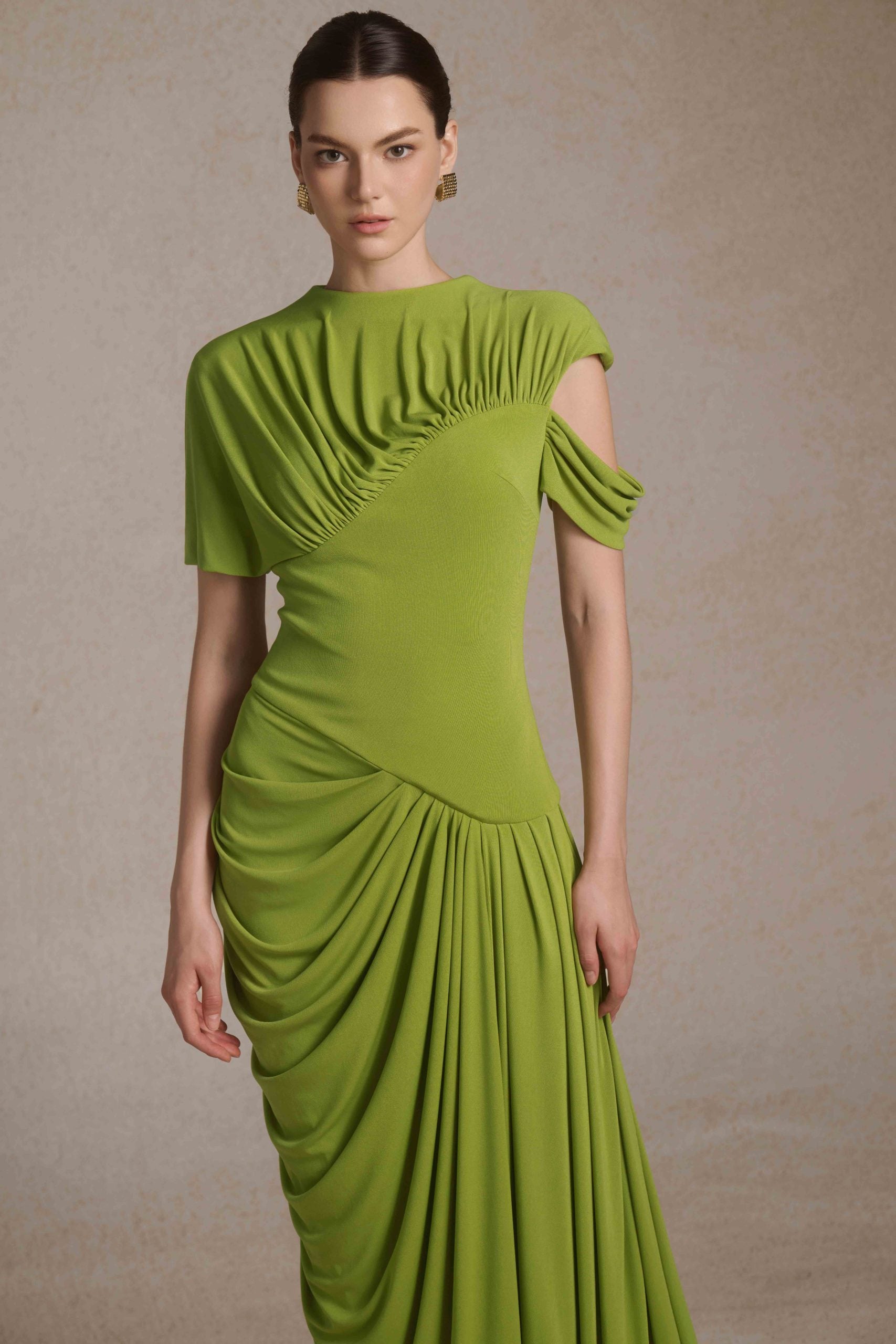 Eris Corset Dress in Leafed Lime