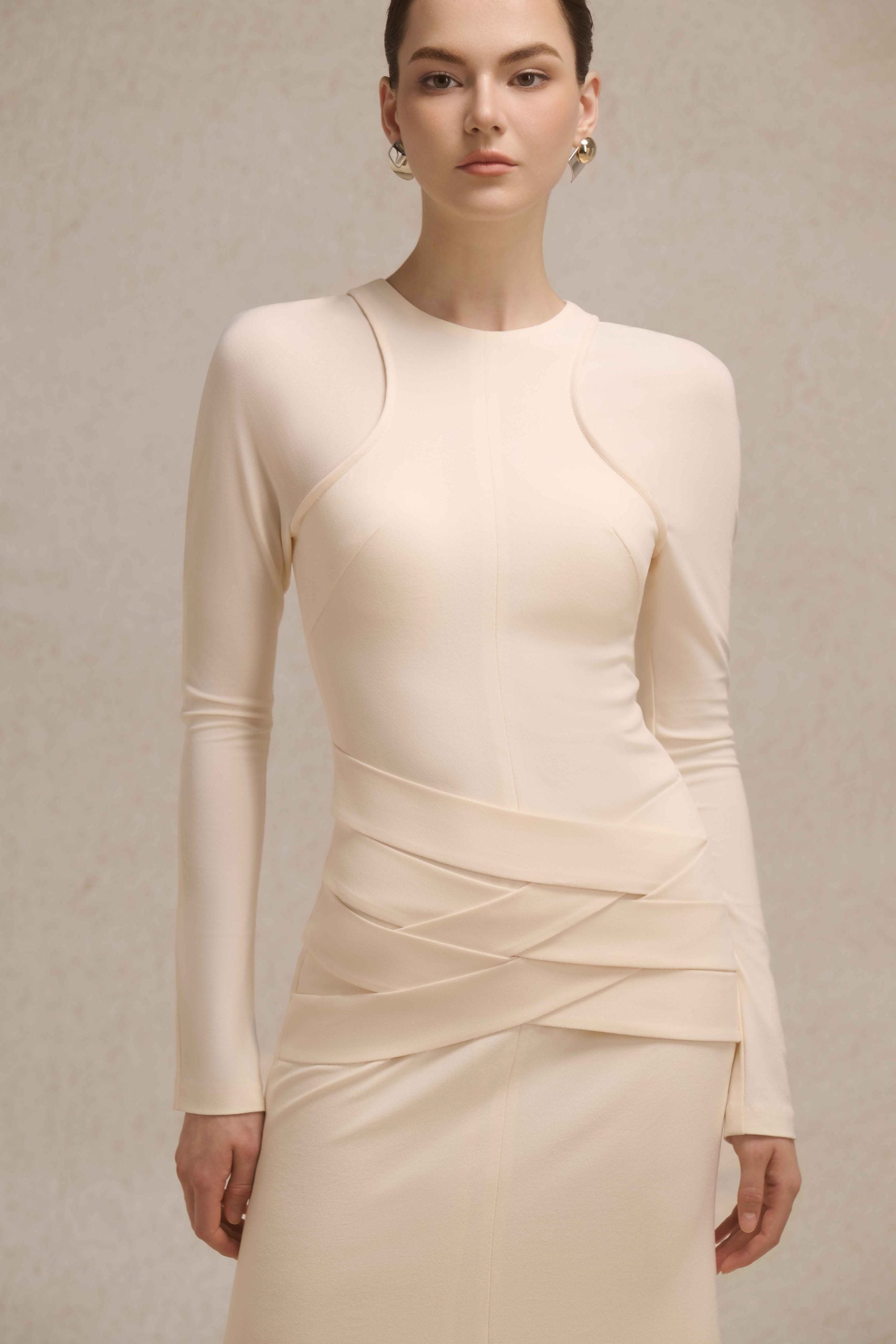 Nyra Lace-Up Midi in Cream