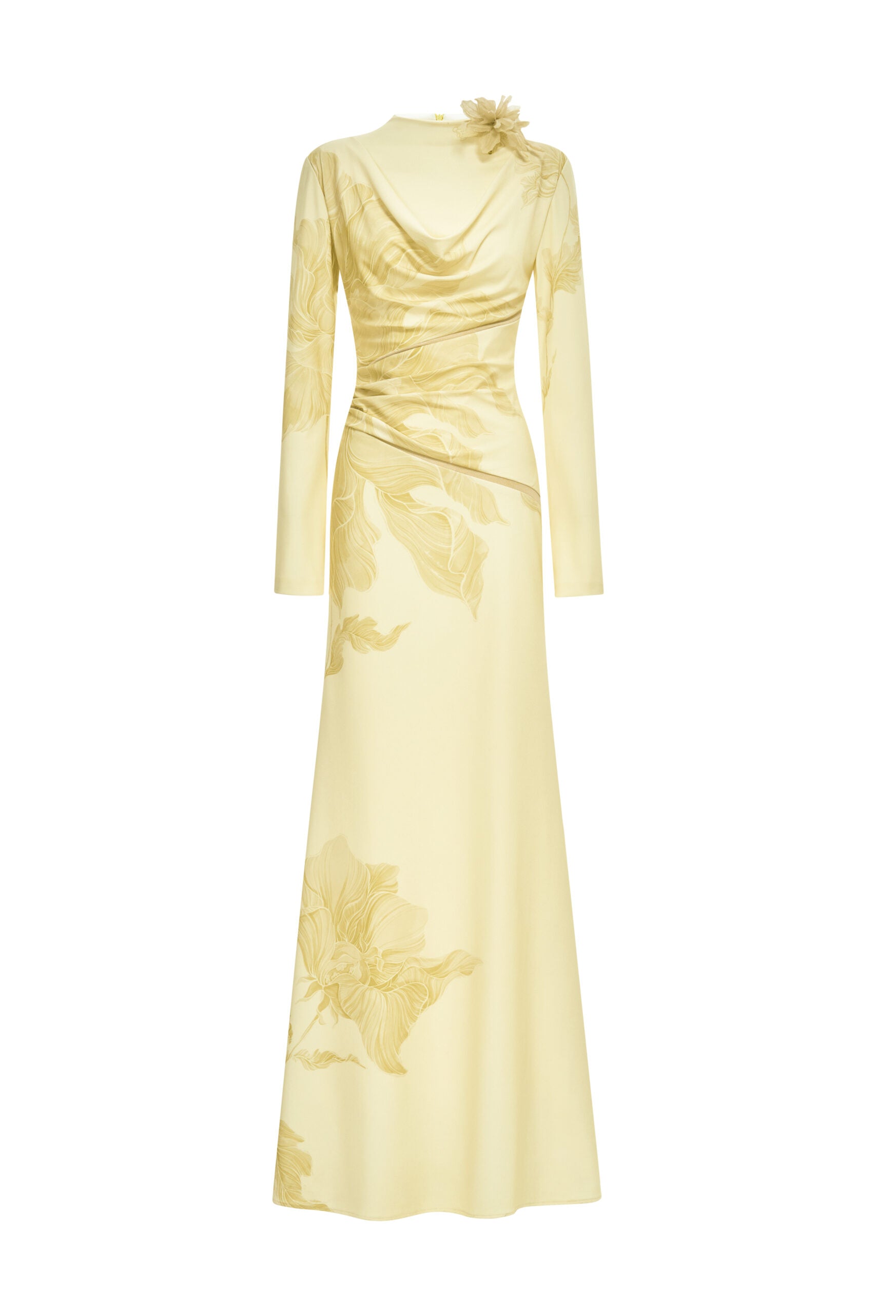 Blossom Drift Fishtail Gown in Almond Oil