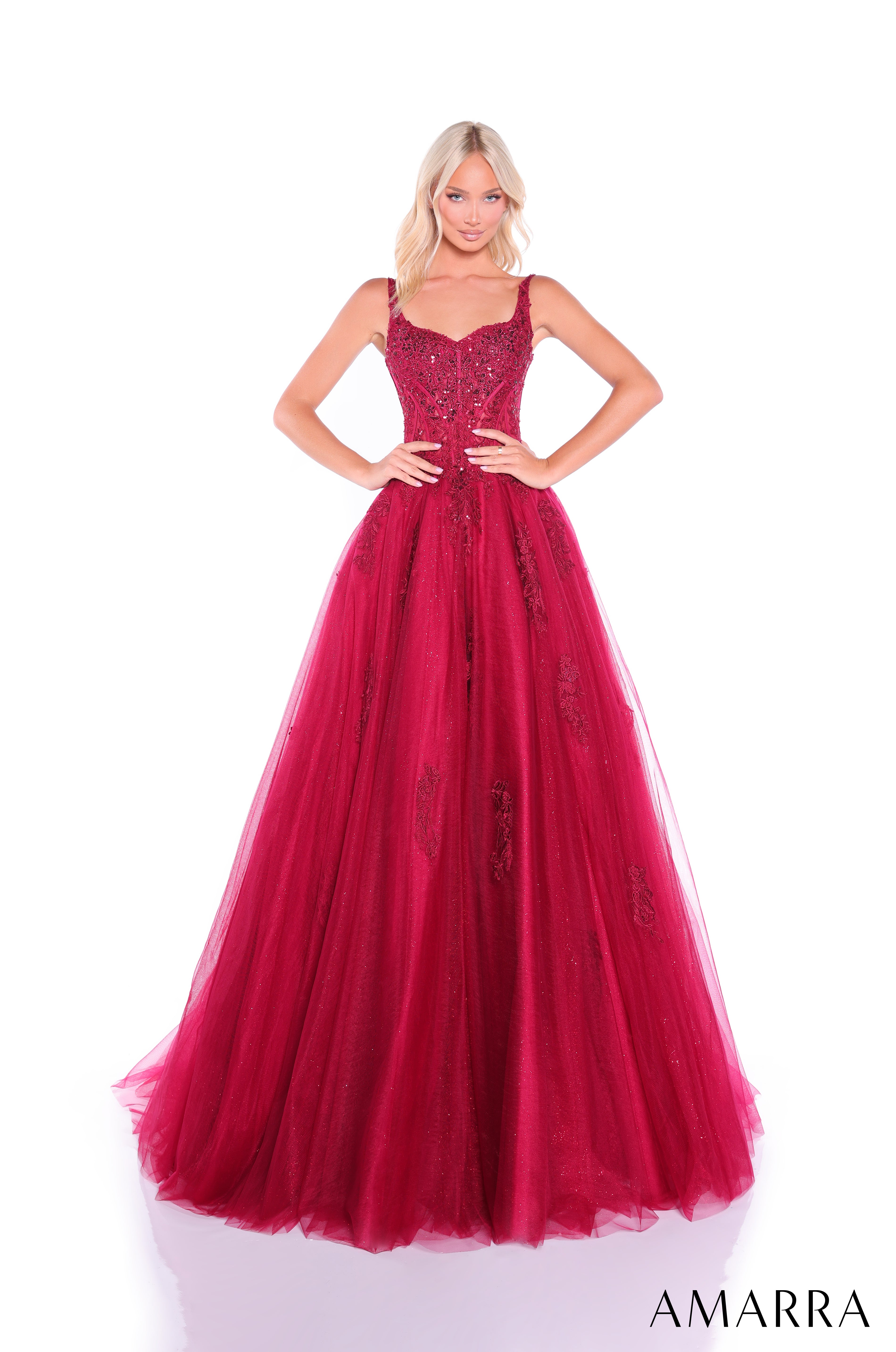 AMARRA 89429 – Satin Spaghetti Strap Draped Cowl Neck Open Back Fitted Floor-Length Evening Gown