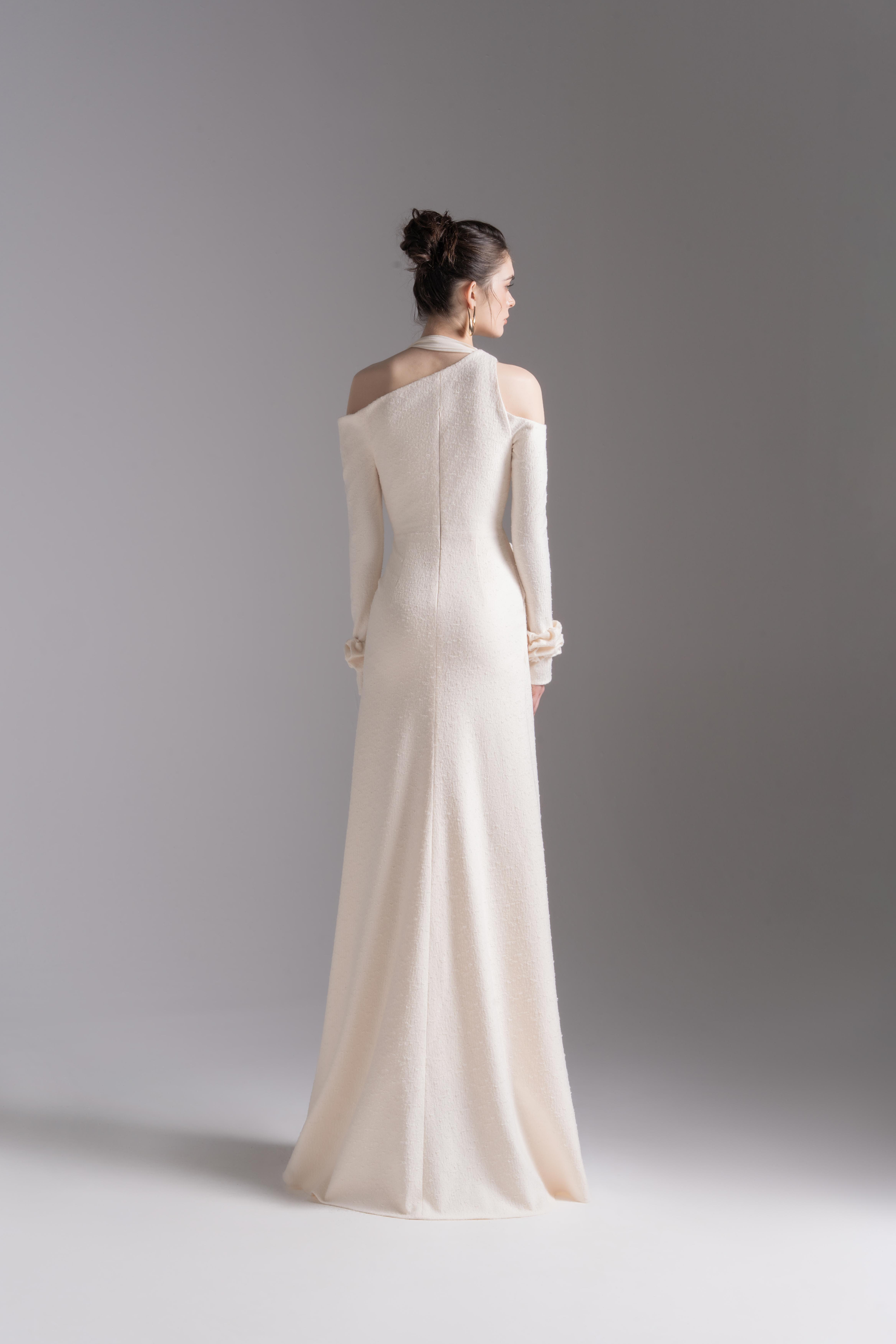 Aura Draped Midi in Cream