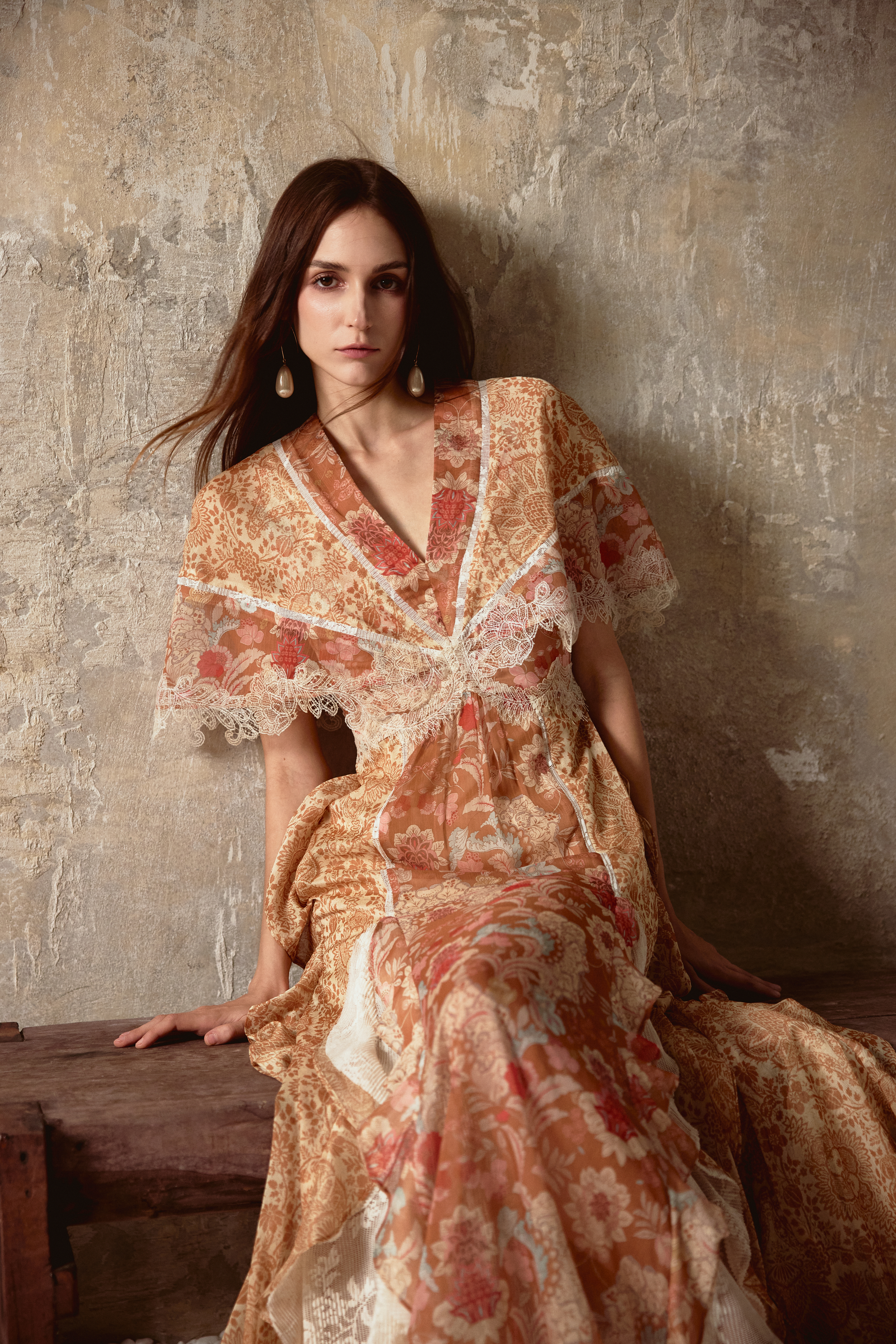 Baroque Lace Maxi Dress