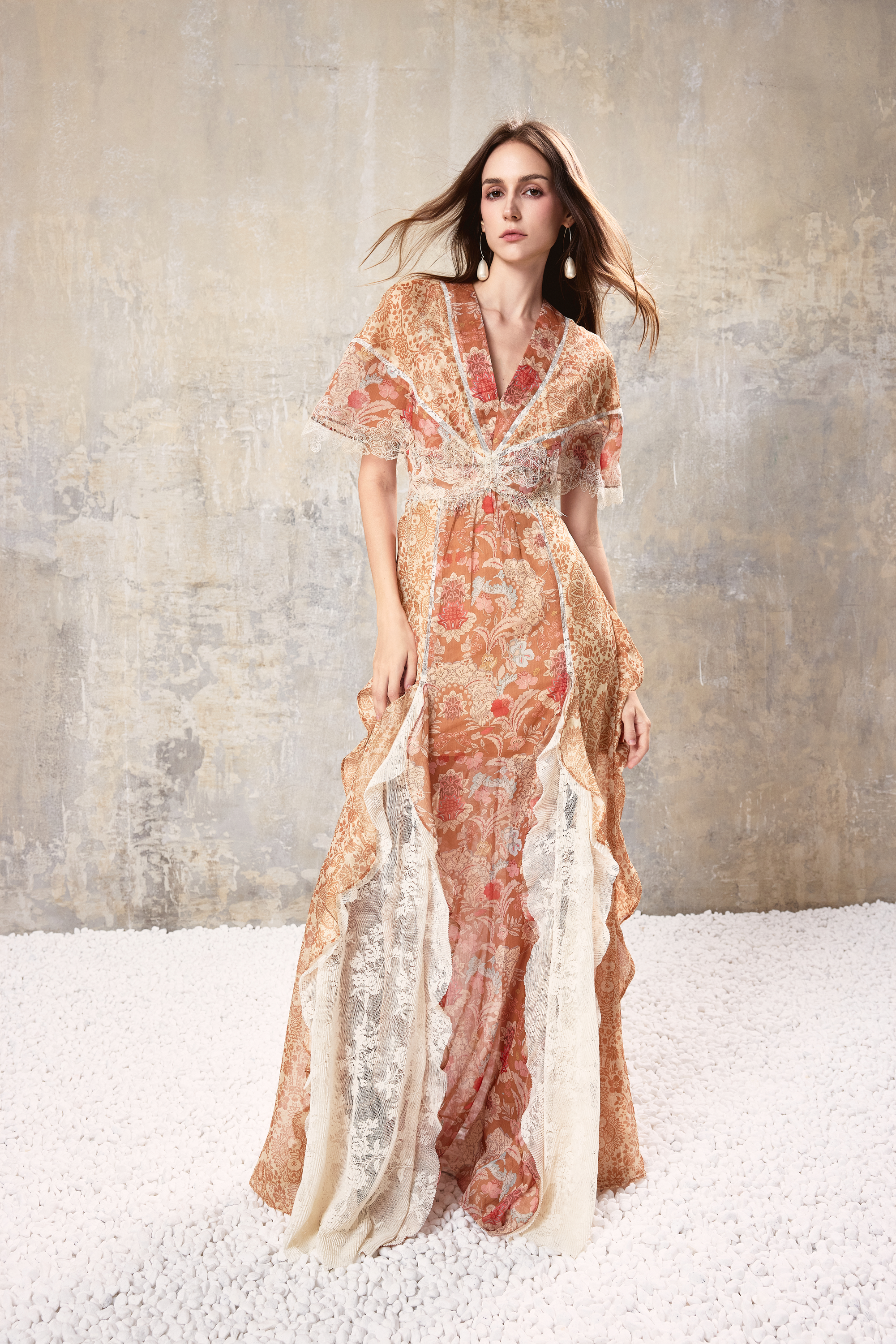 Baroque Lace Maxi Dress