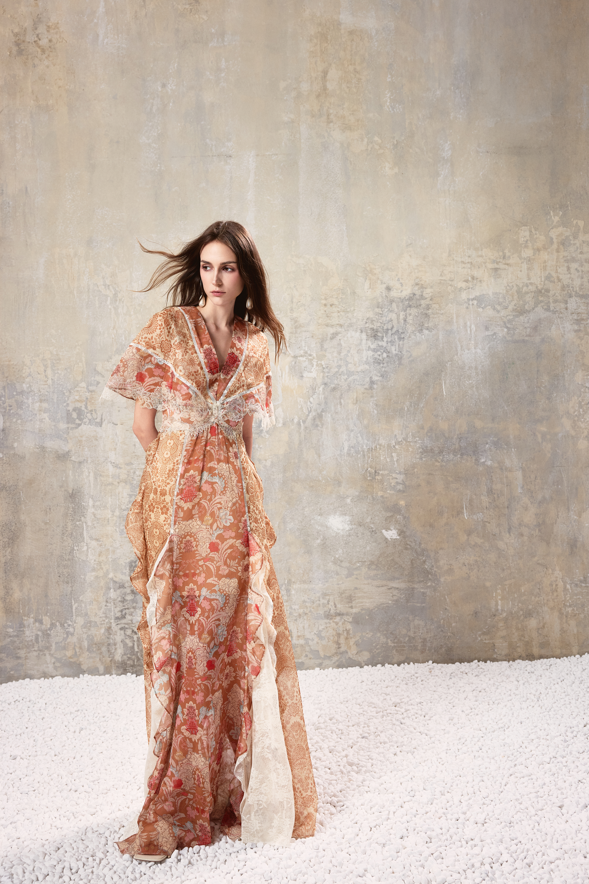 Baroque Lace Maxi Dress