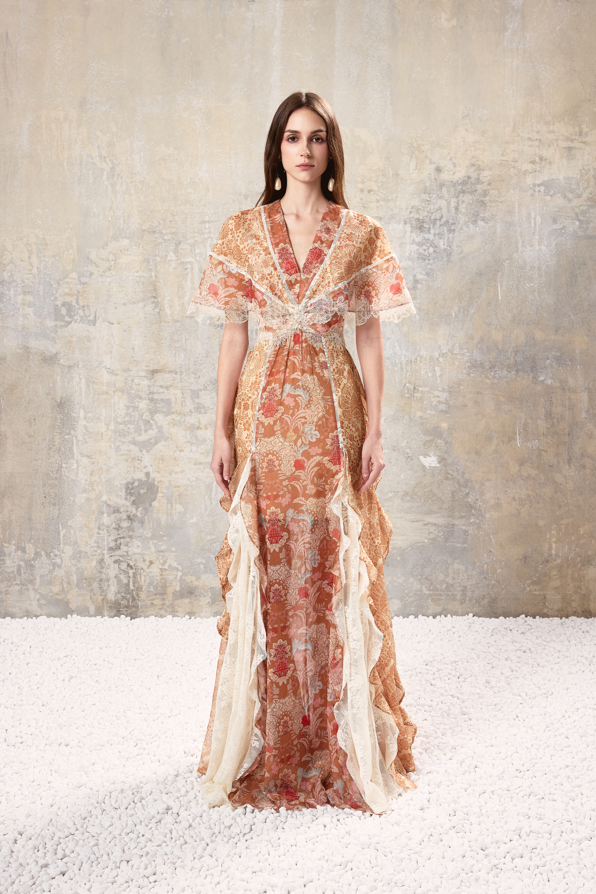 Baroque Lace Maxi Dress