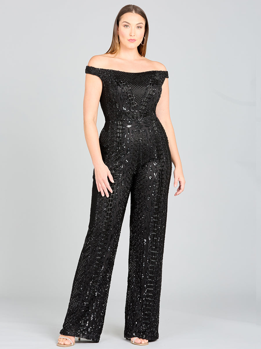 Beaded Off Shoulder Jumpsuit 29323