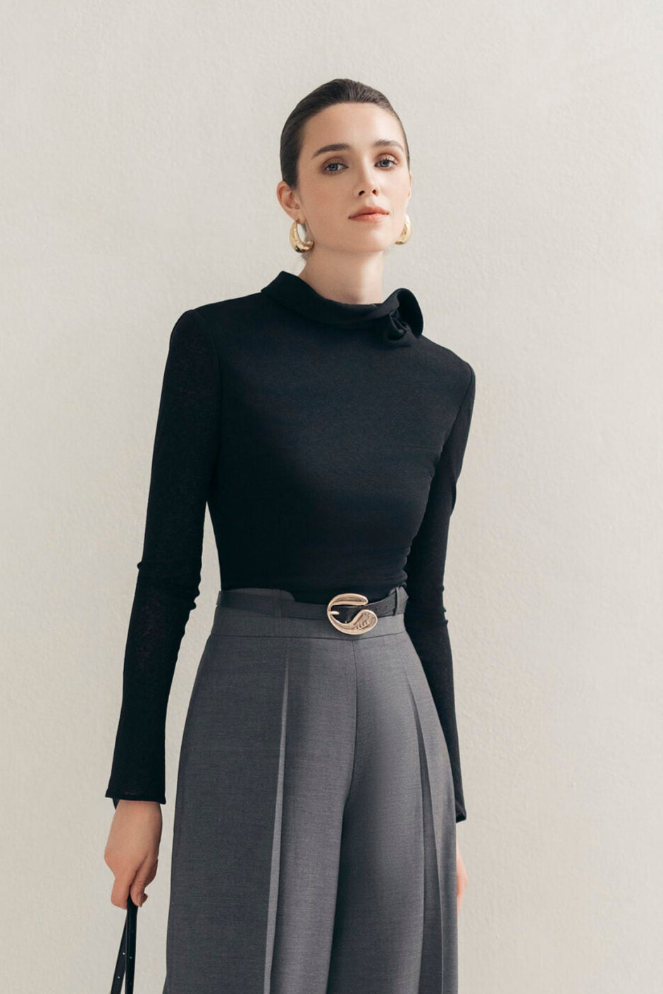 Black 3D Blouse