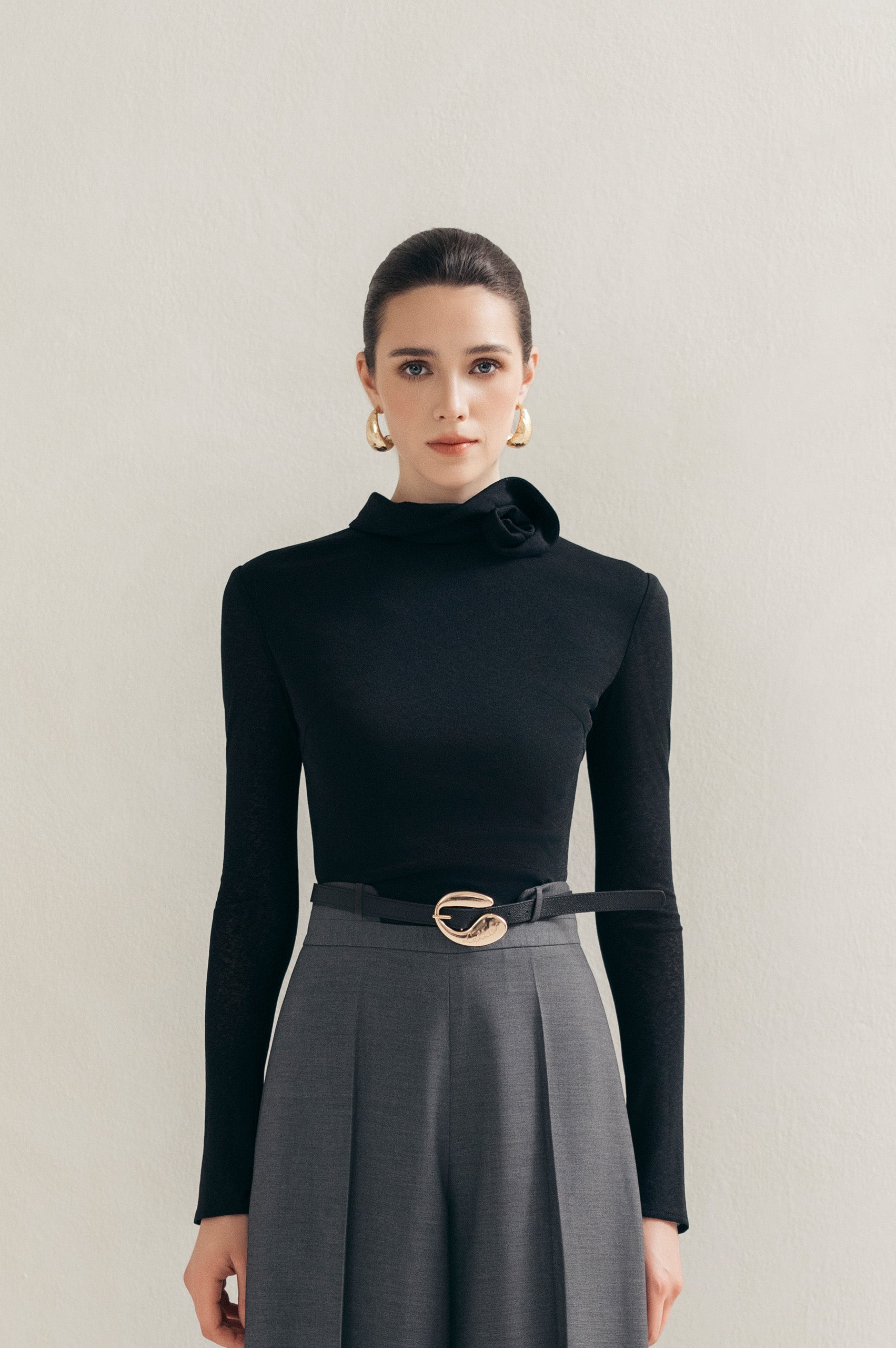 Black 3D Blouse