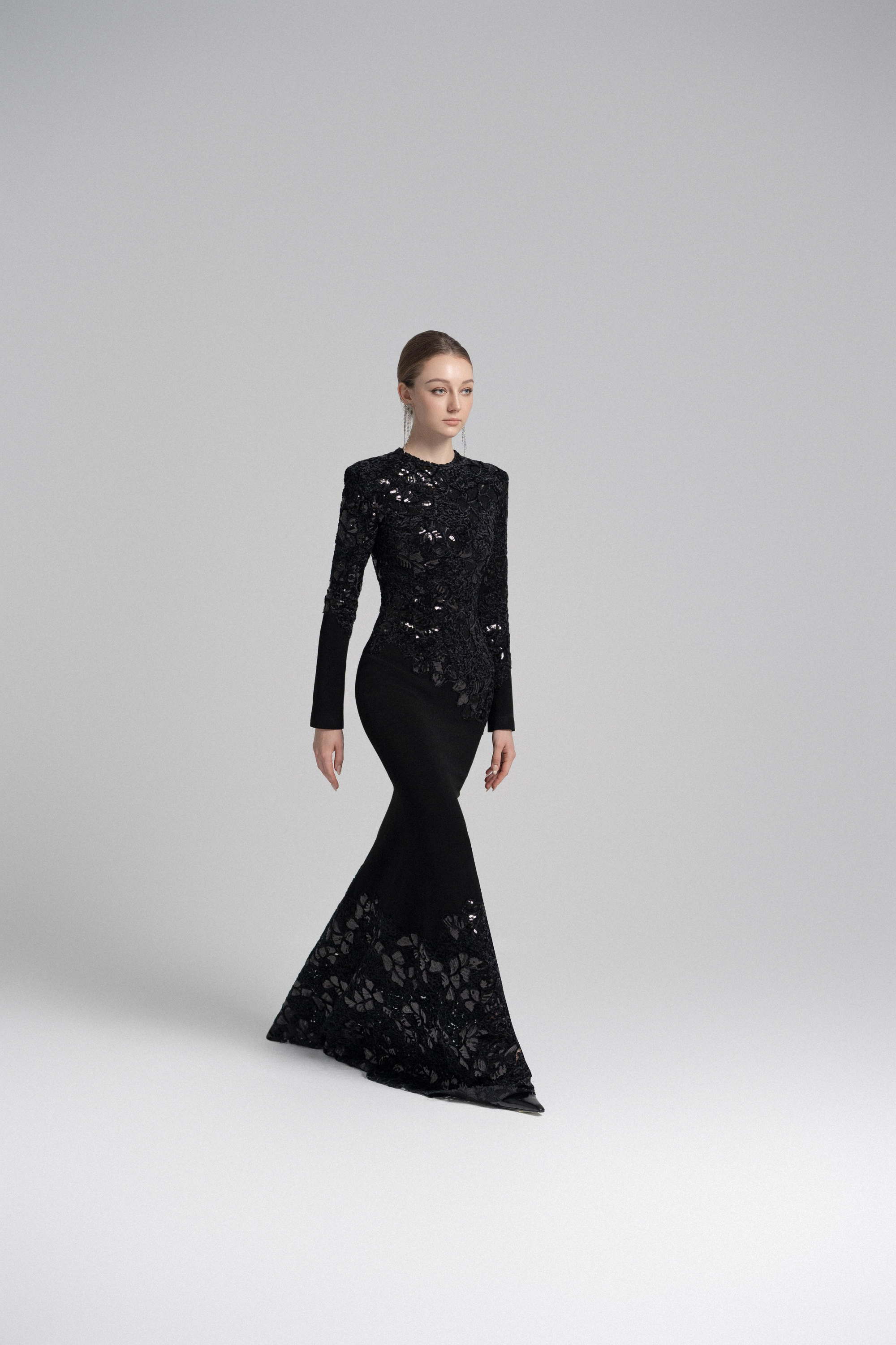 Black Celeste Lace Dress VL1003
