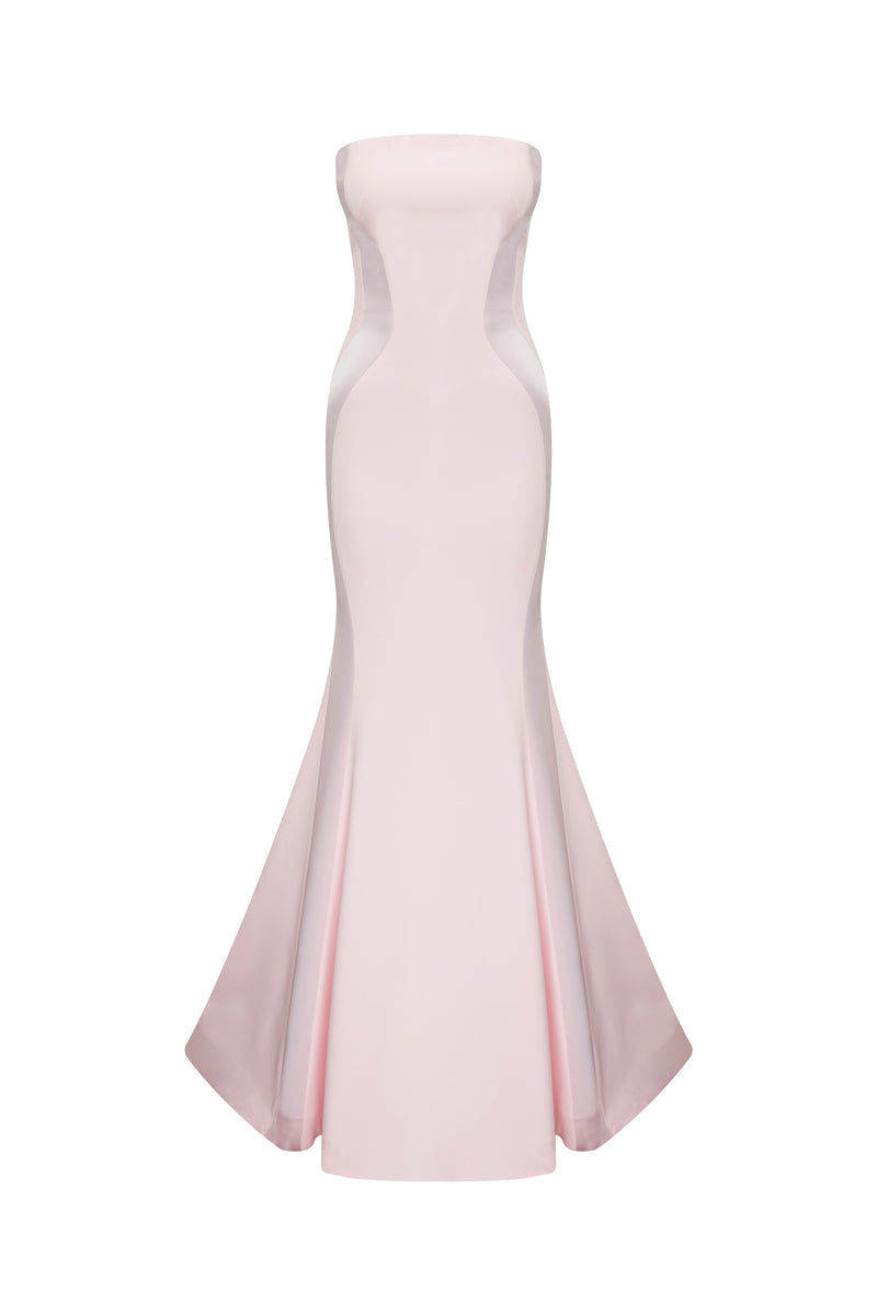 Blue Strapless Evening Gown N0526A