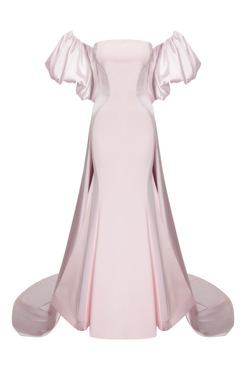 Blue Strapless Evening Gown N0526A