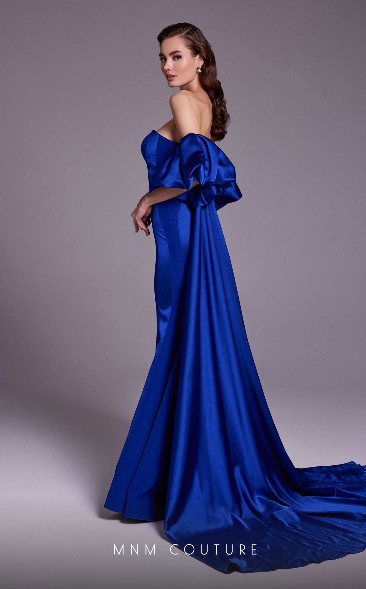Blue Strapless Evening Gown N0526A