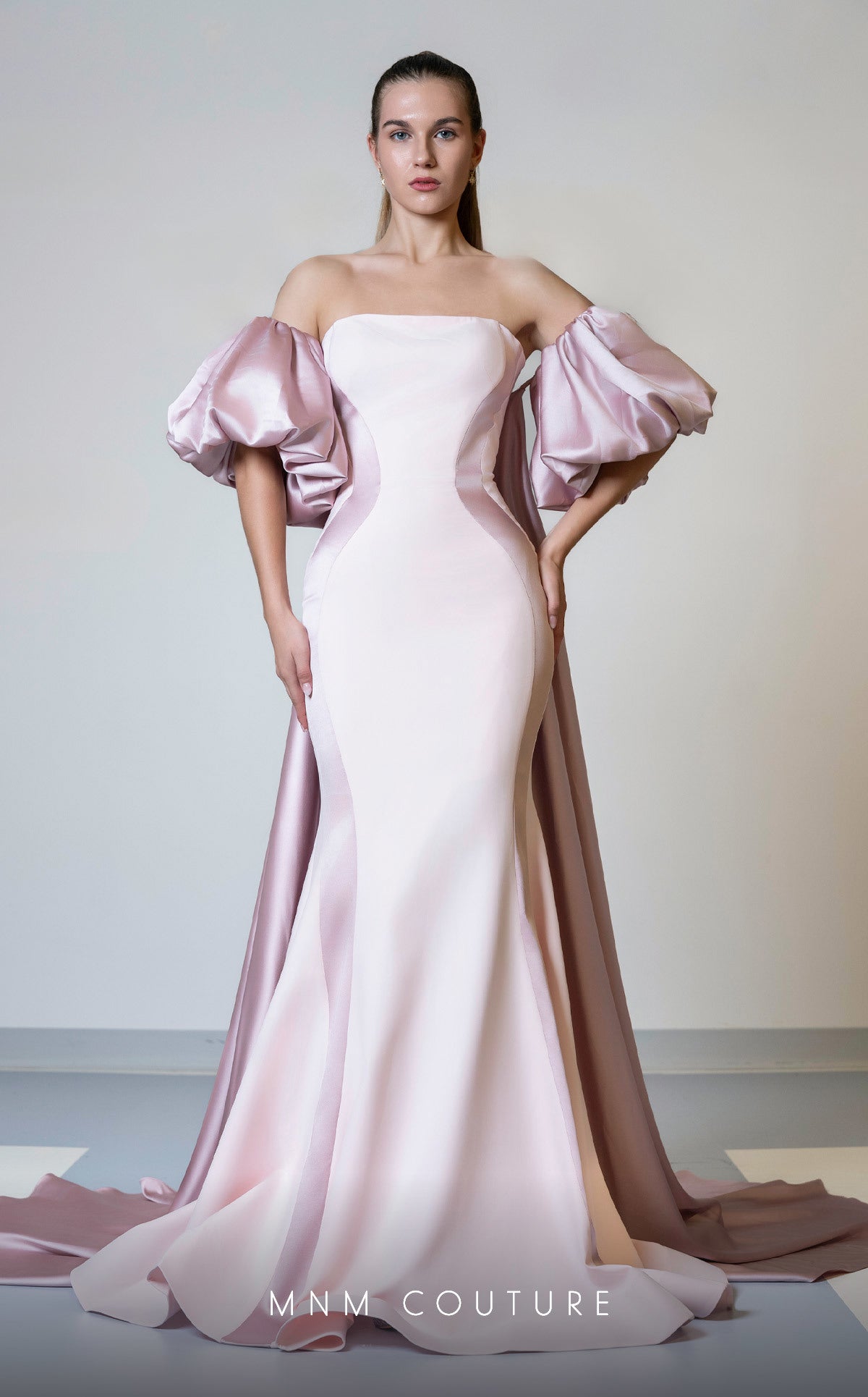 Blue Strapless Evening Gown N0526A