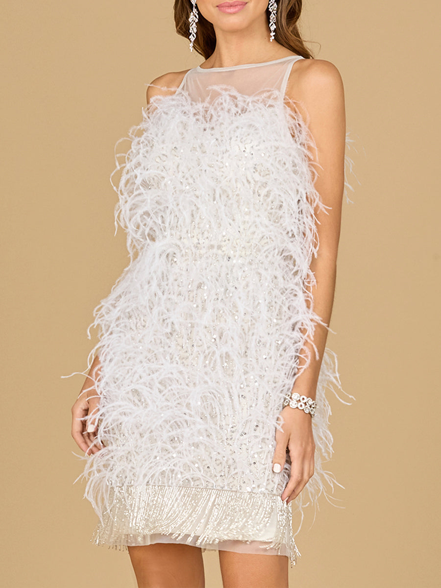 Bridal Cocktail Dress with Feathers 51170
