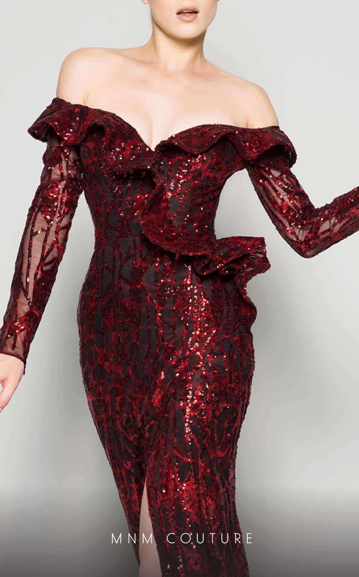 Burgundy Evening Gown N0363