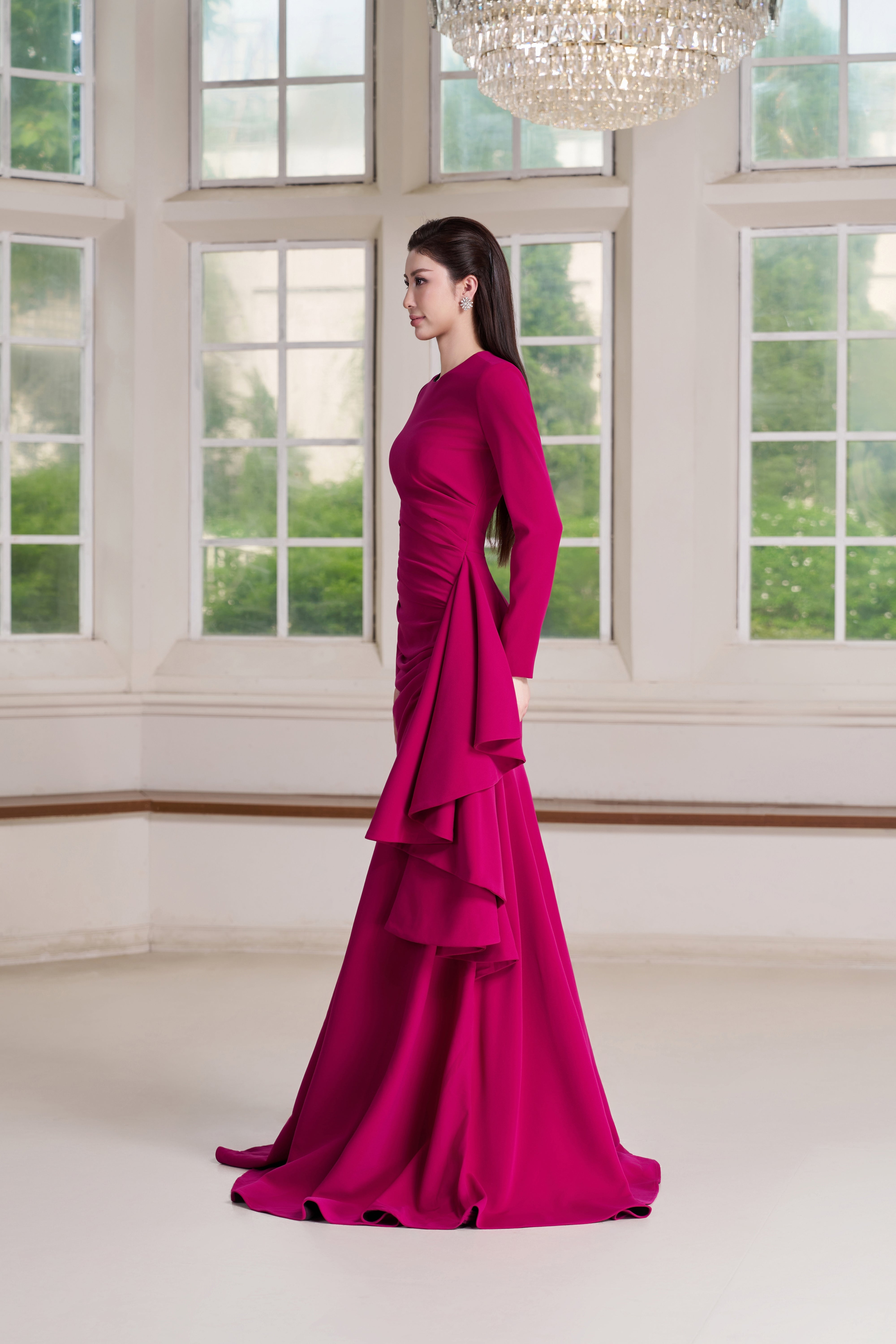 Mia Dress – Fuchsia Rose Maxi Dress