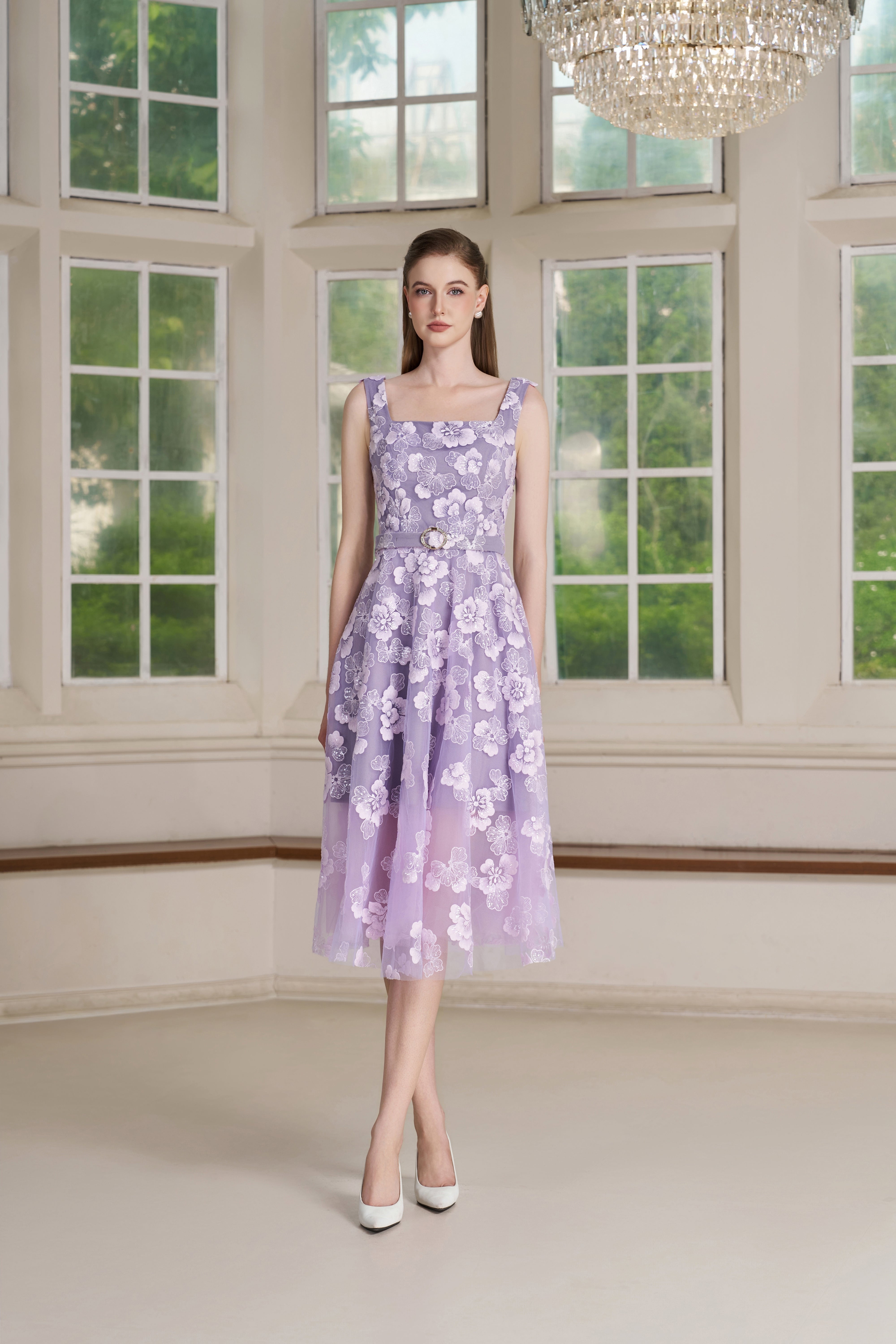 Ryn Dress – Purple Impression Midi Dress