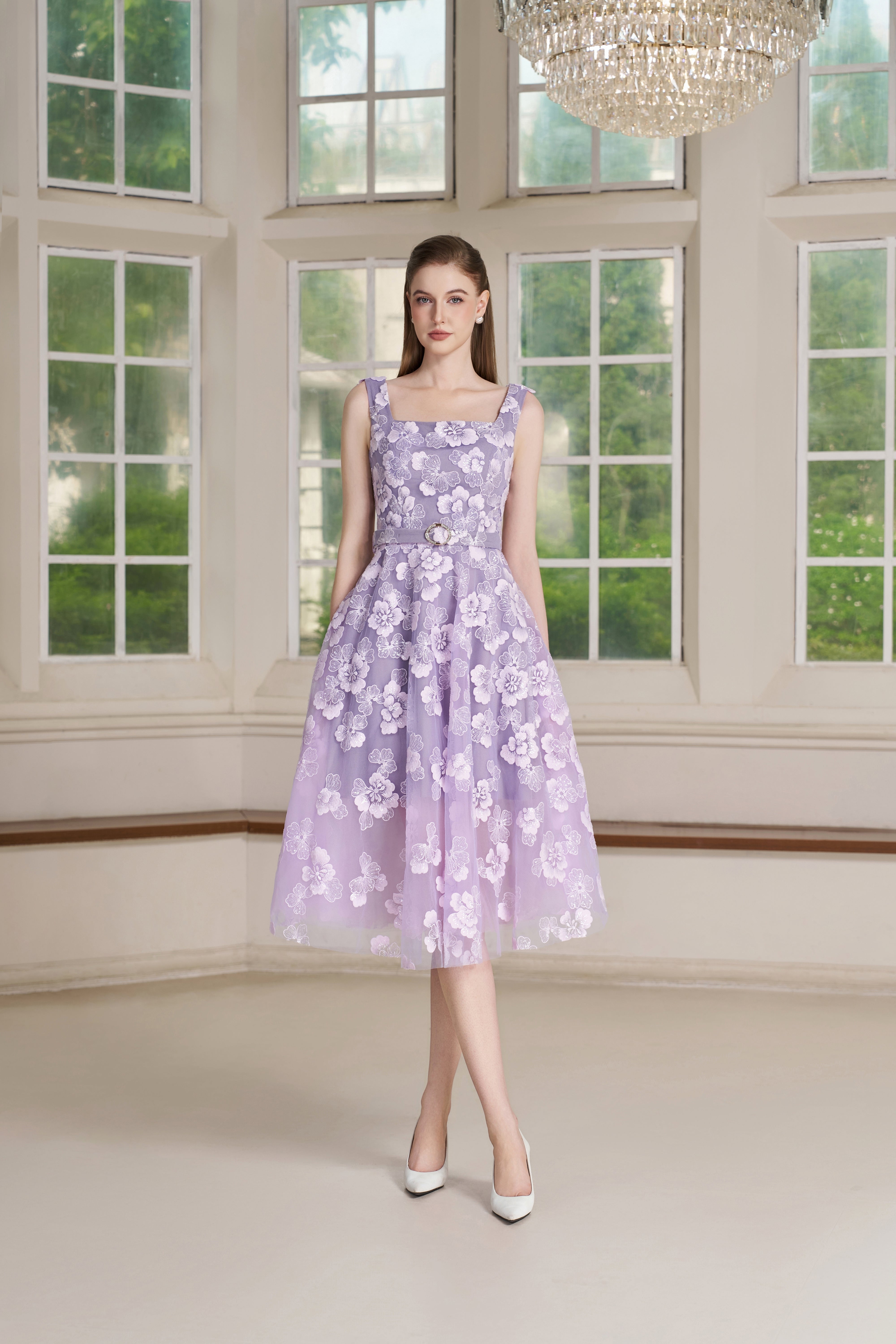 Ryn Dress – Purple Impression Midi Dress