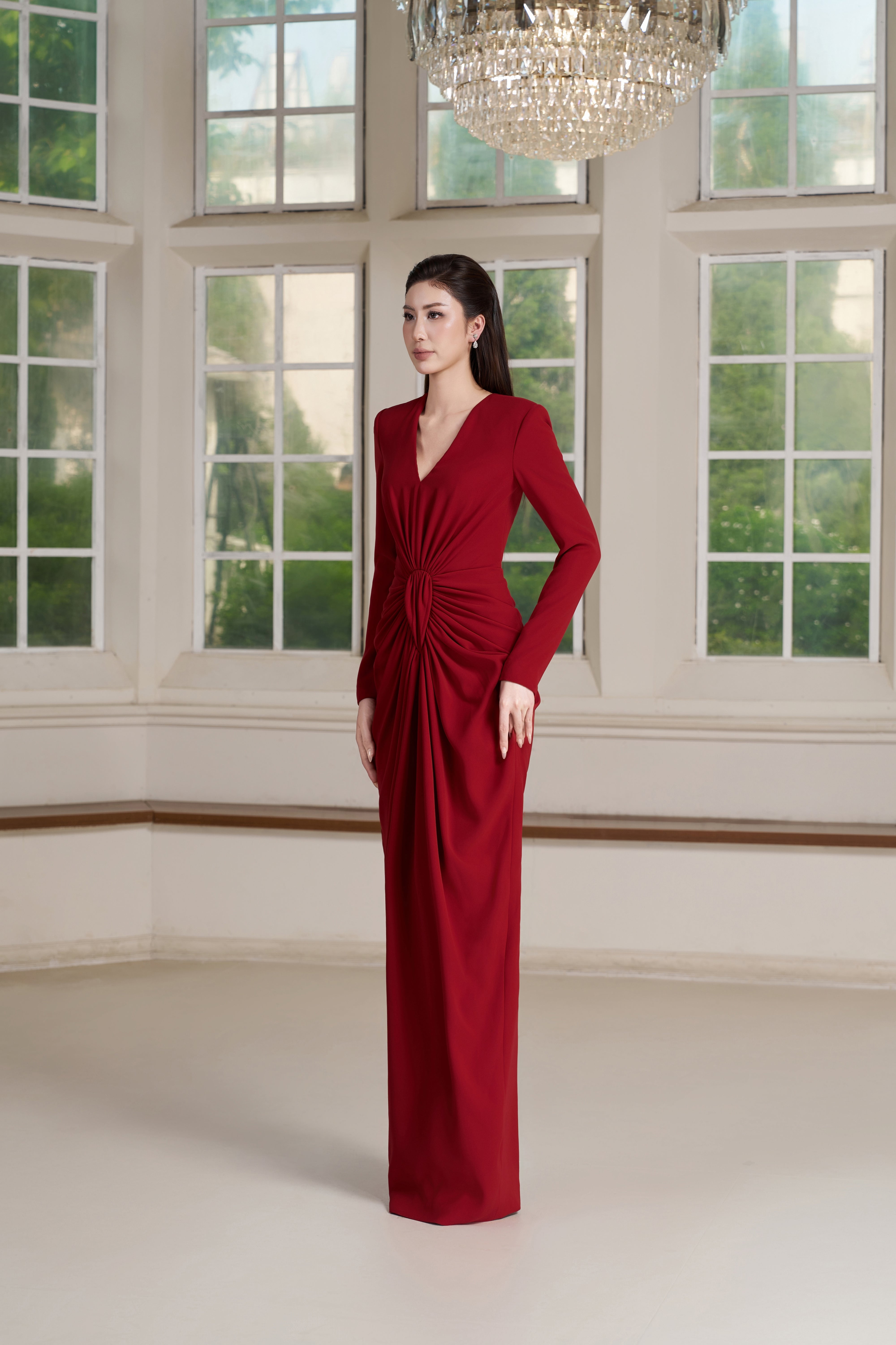 Rhea Dress – Bordeaux Maxi Dress