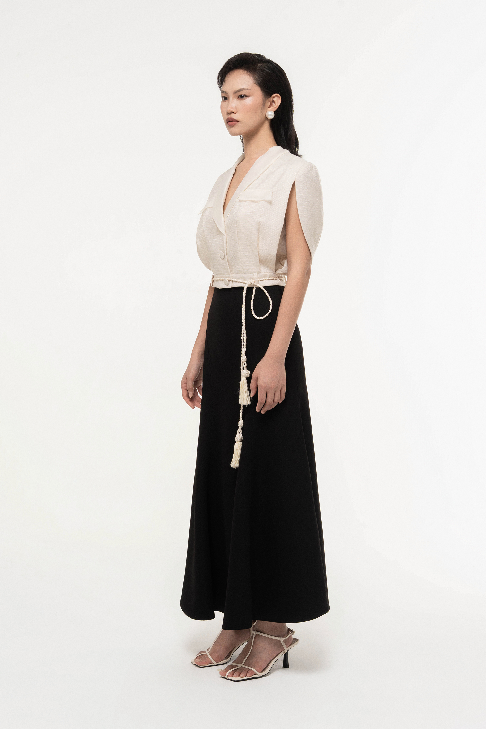 Cape Sleeve Set Design with Skirt