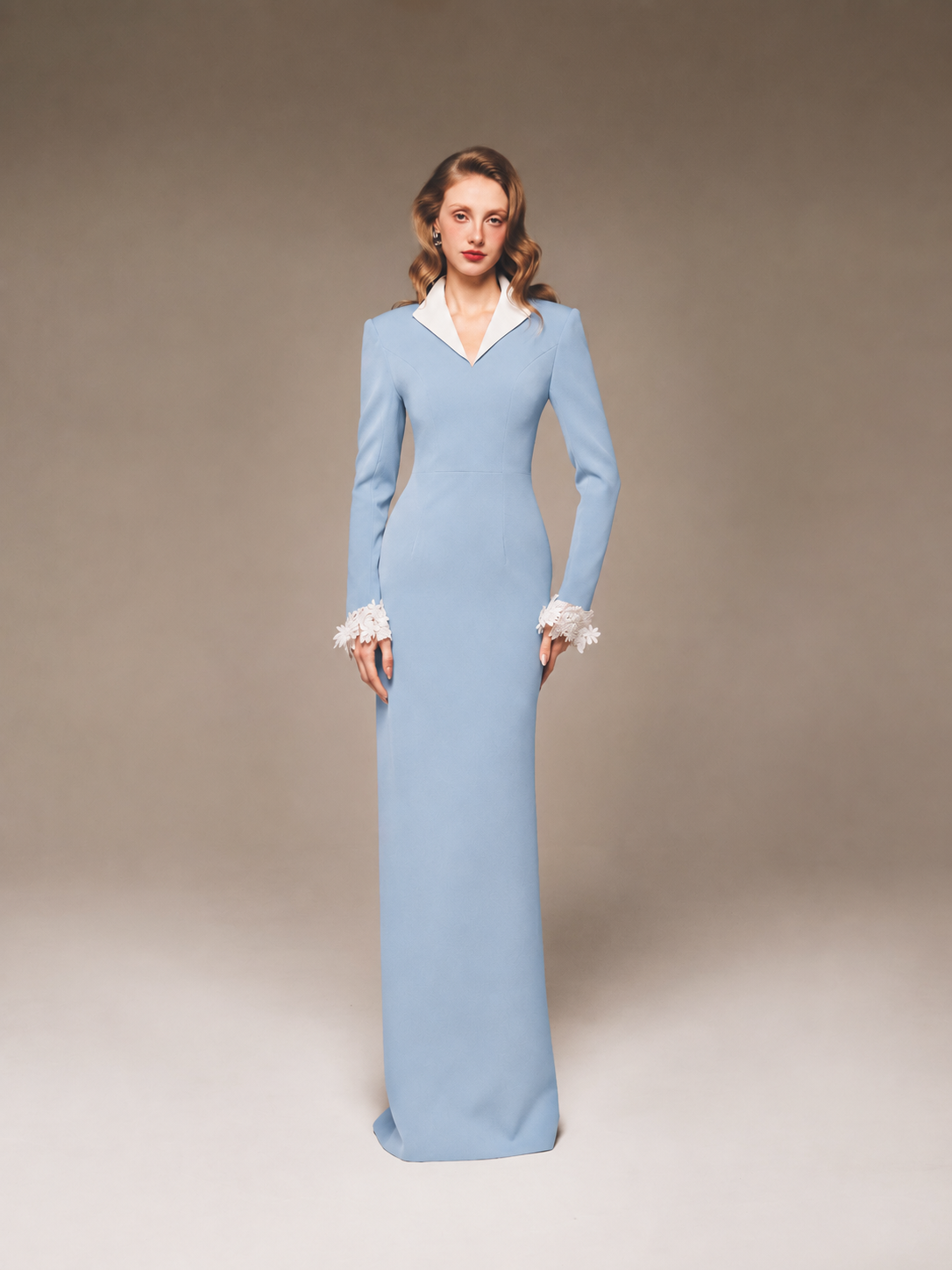 Tailored Long Sleeve Column Dress