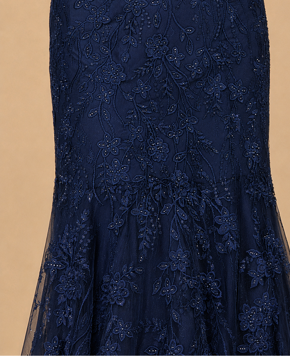 Lara Style 28977 Off-Shoulder Long Sleeve Beaded Lace Mermaid Gown