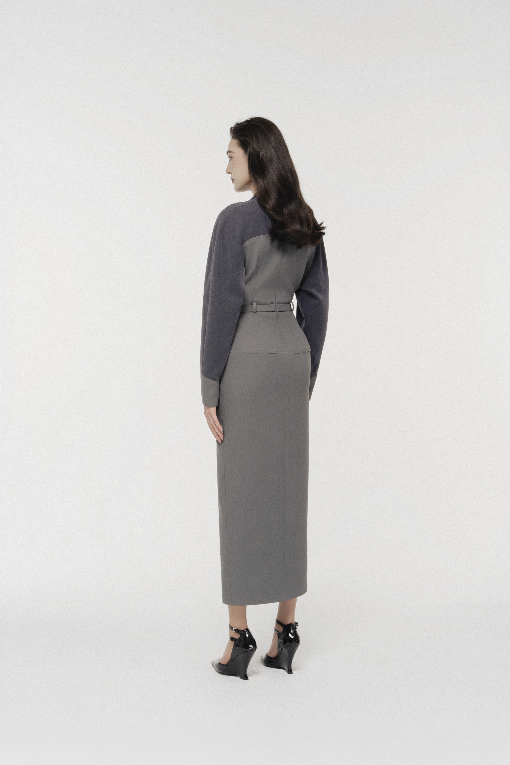 Contour Scarf-Neck Pencil Dress