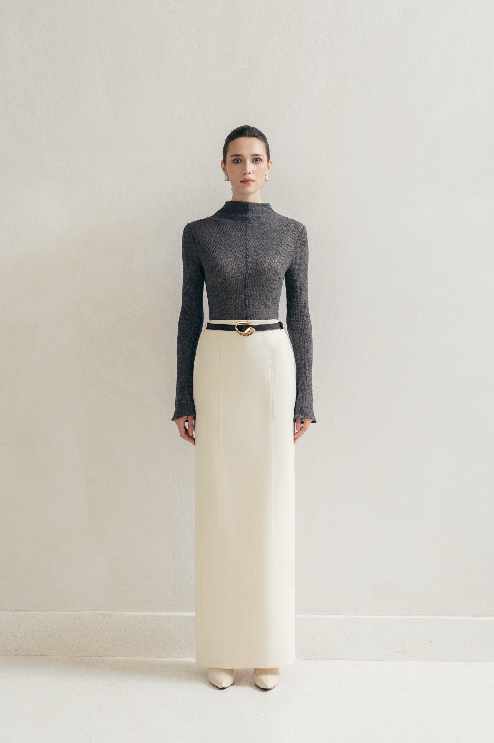 Cream Lines Midi