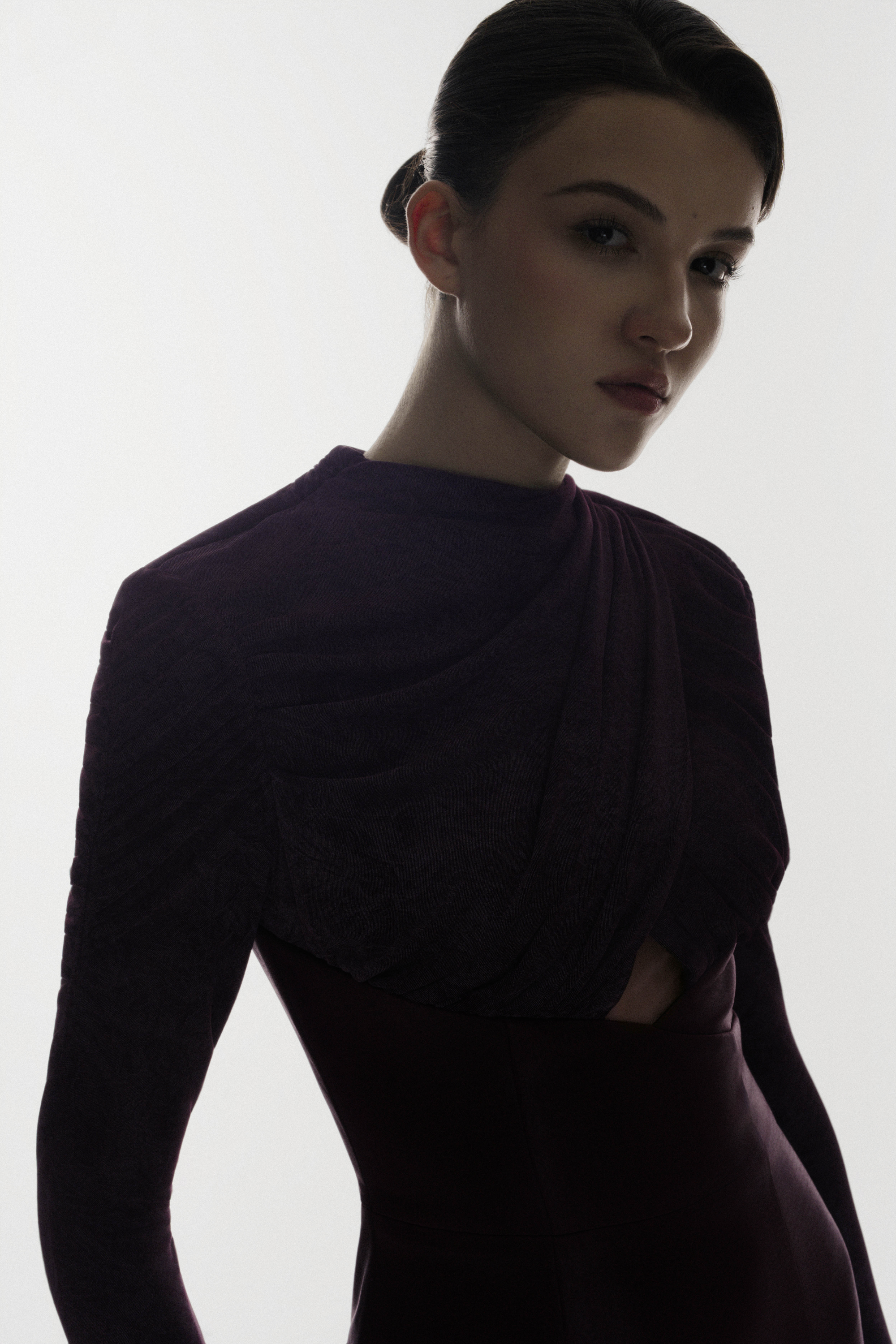 Cross-Draped Cut-Out Evening Gown