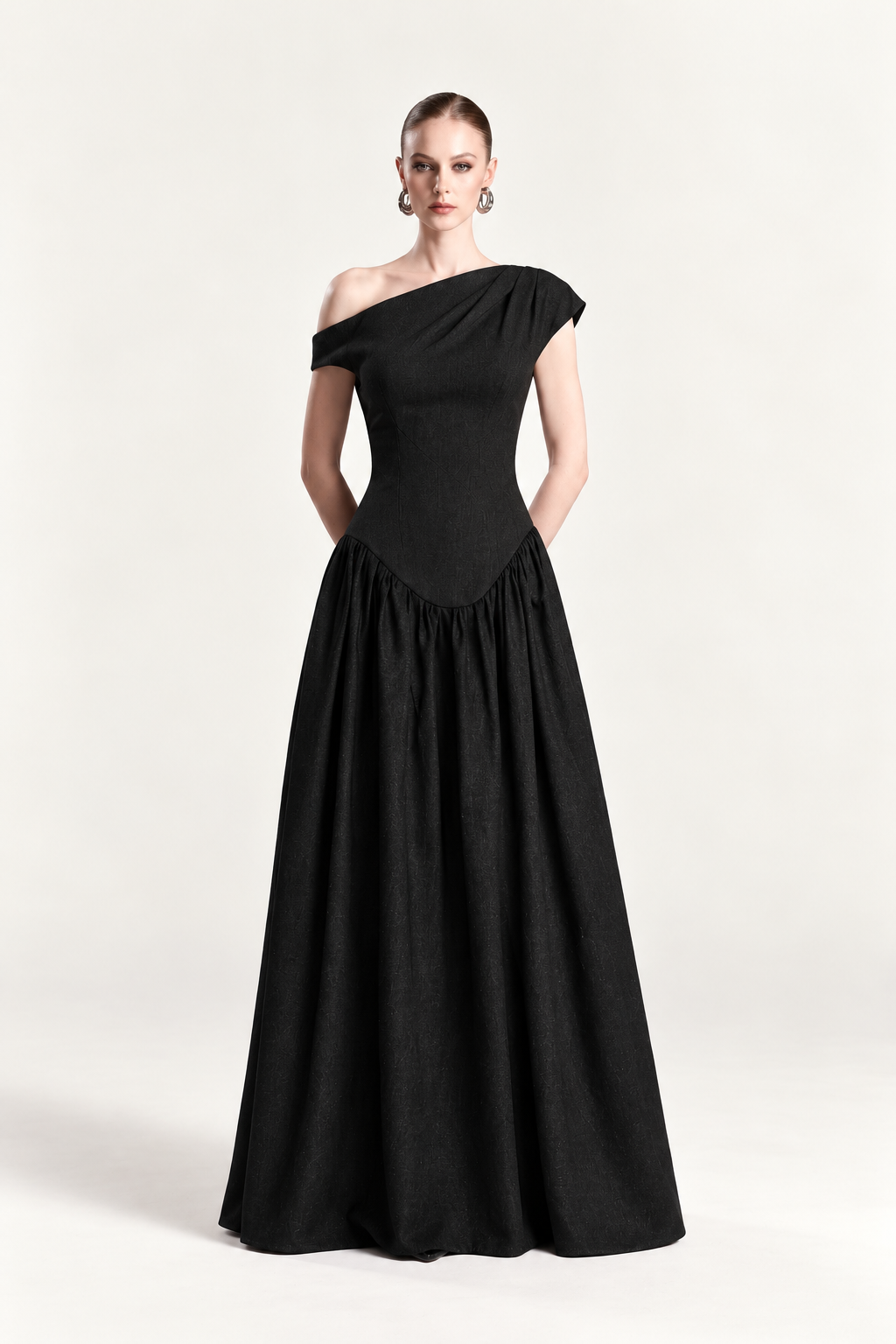 Basque Waist Denim Dress